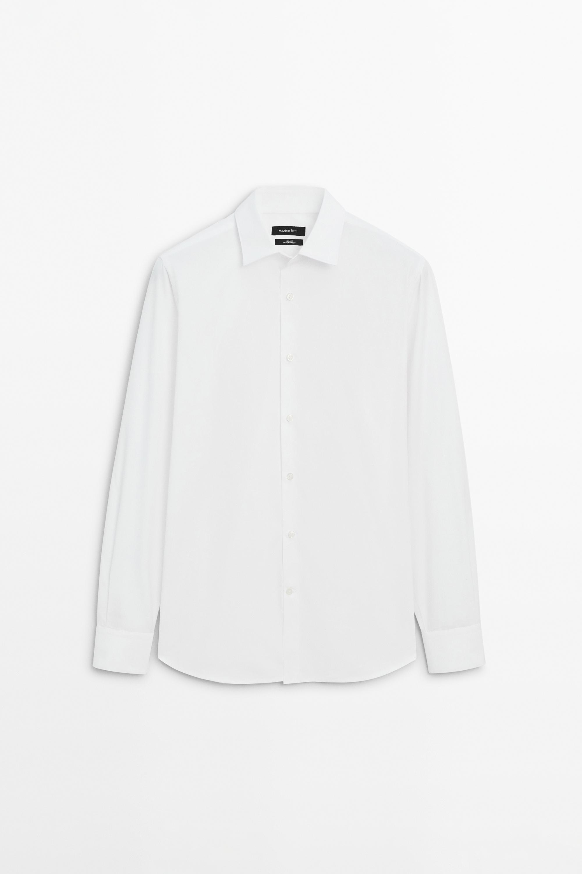 Slim fit 100% cotton poplin shirt