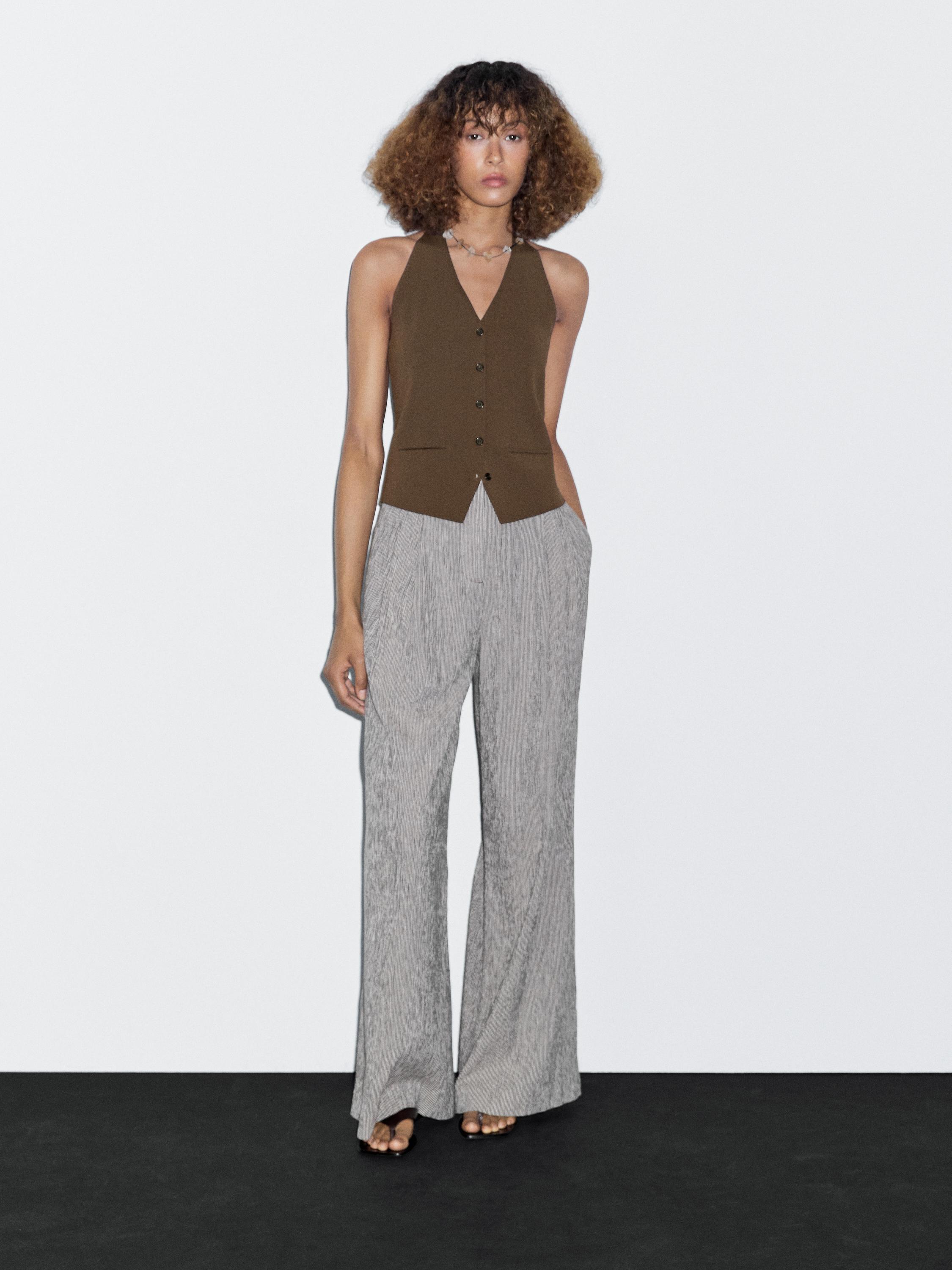 Knit halter neck waistcoat