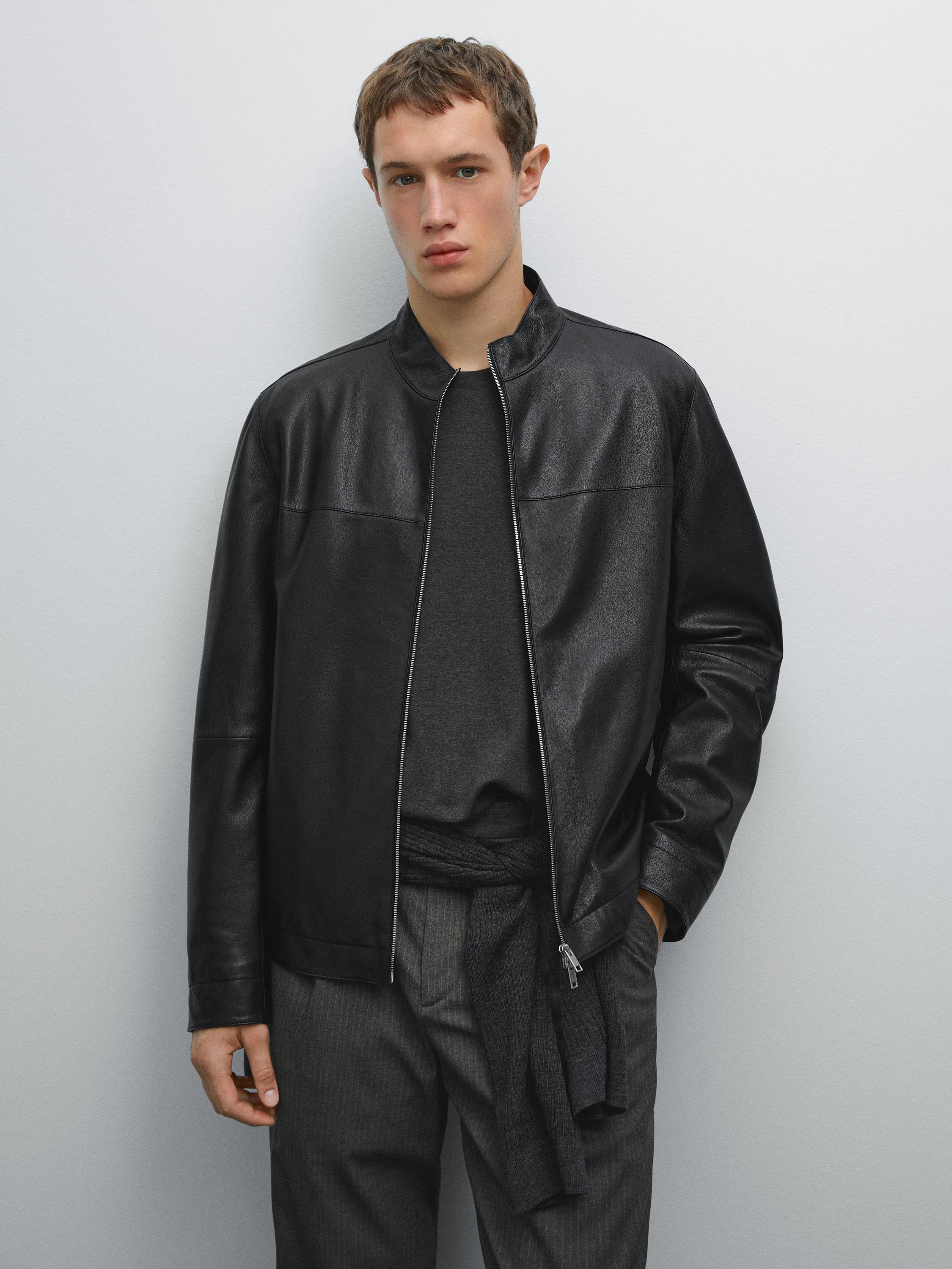 Jacke aus Schafnappaleder · Schwarz · Taschen Und Rucksäcke