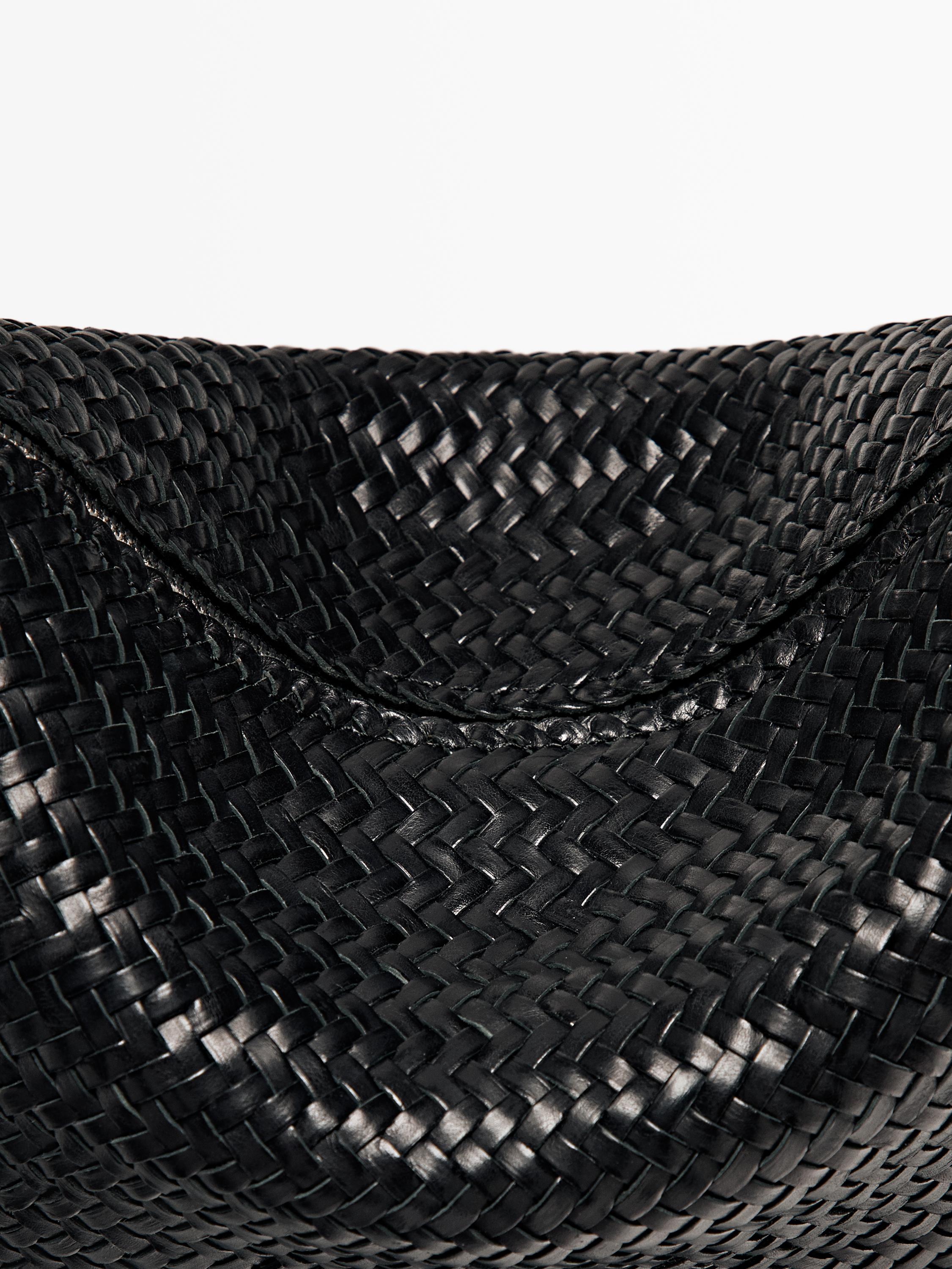 Braided nappa leather bag