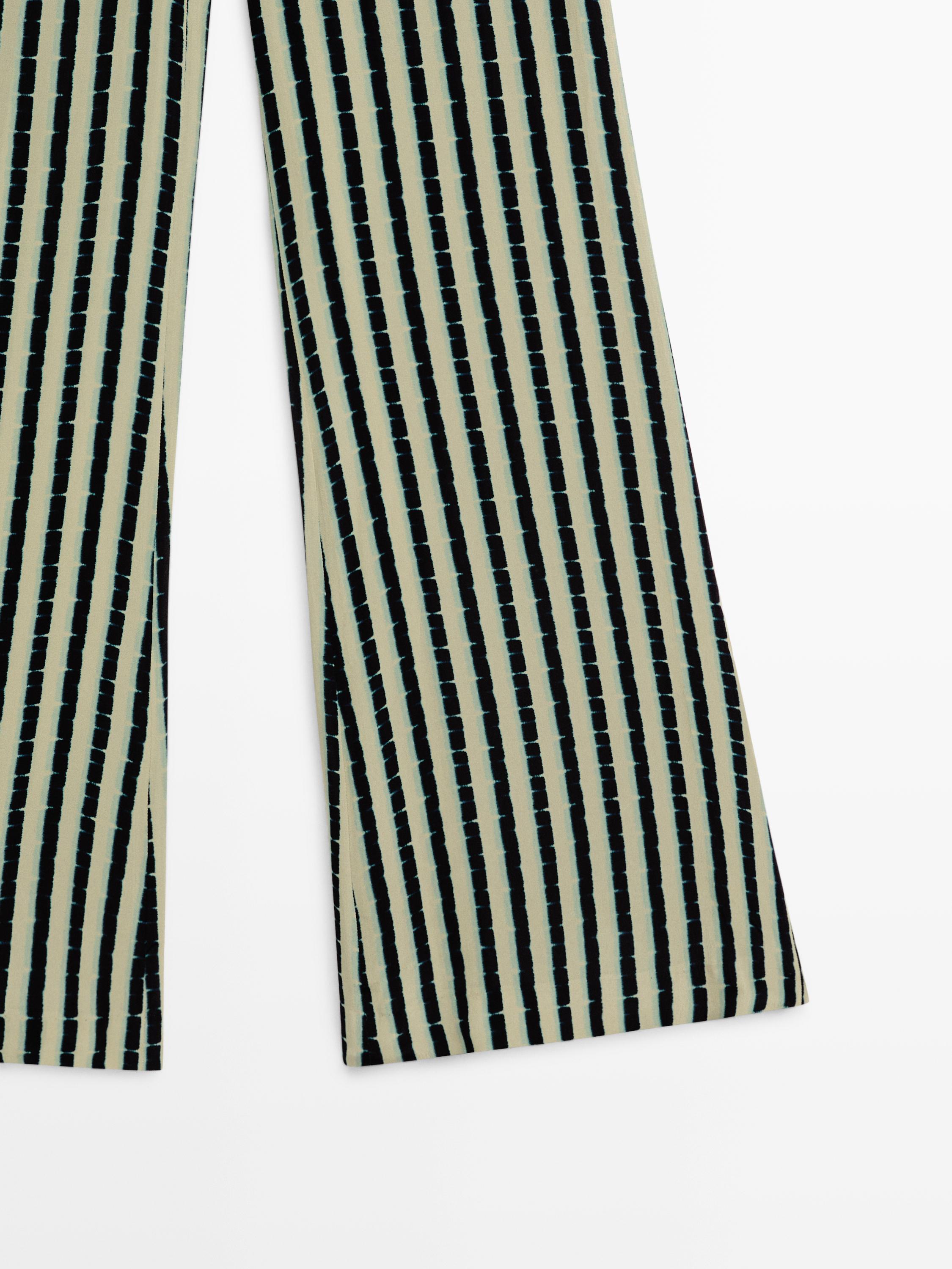 Striped flare fit trousers — AQUAMARINE