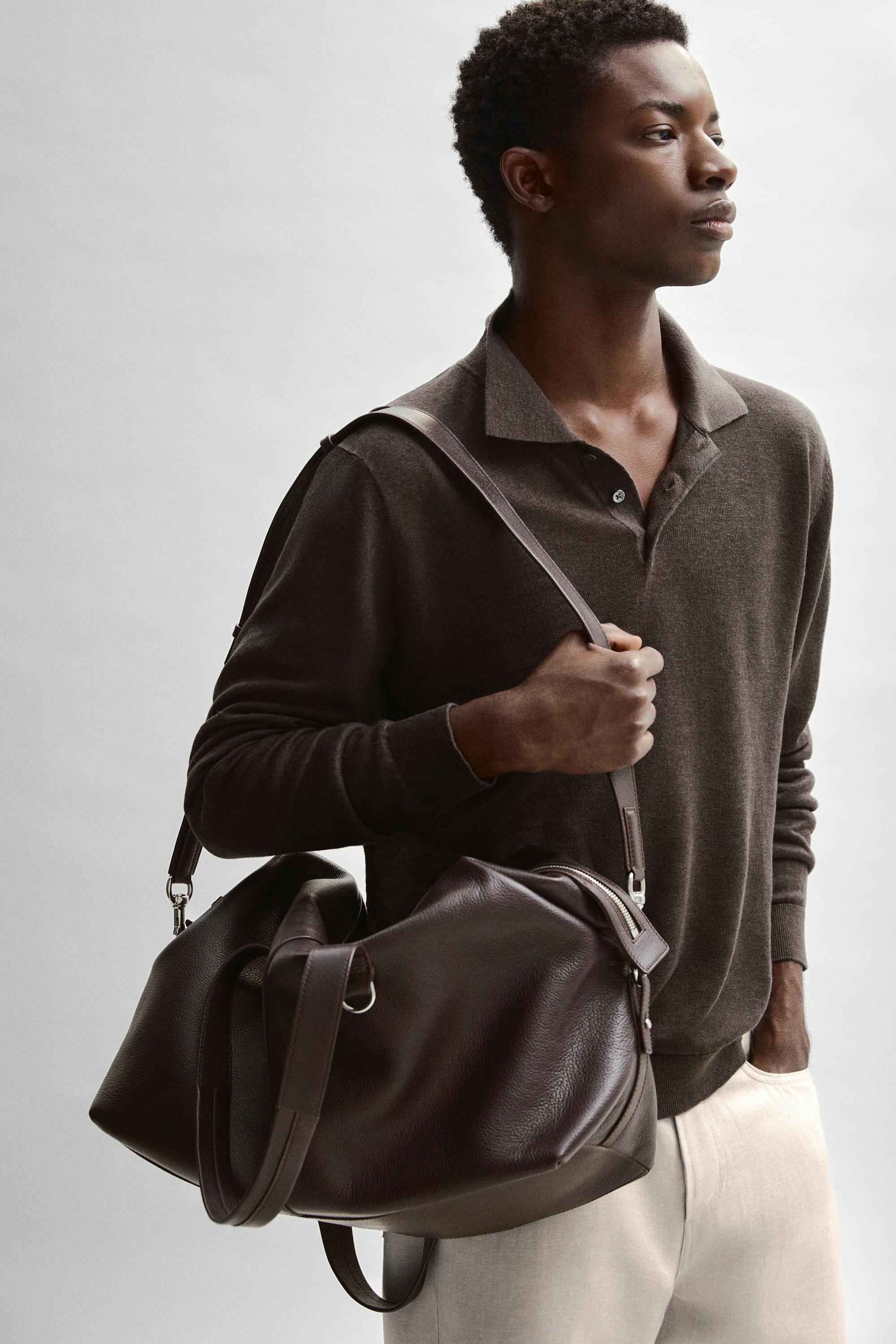 Mala Duffle de pele napa