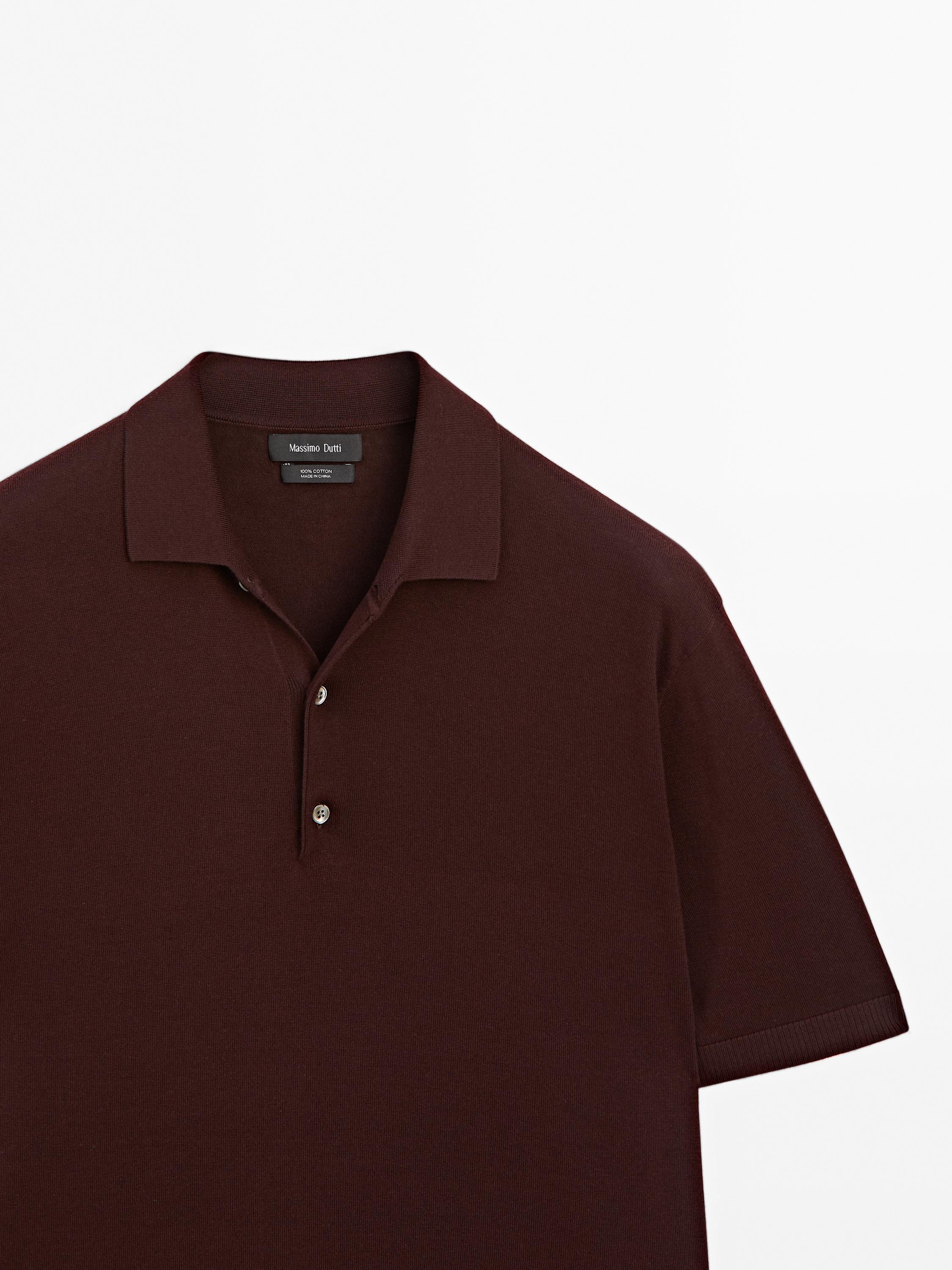 Short sleeve knit polo shirt