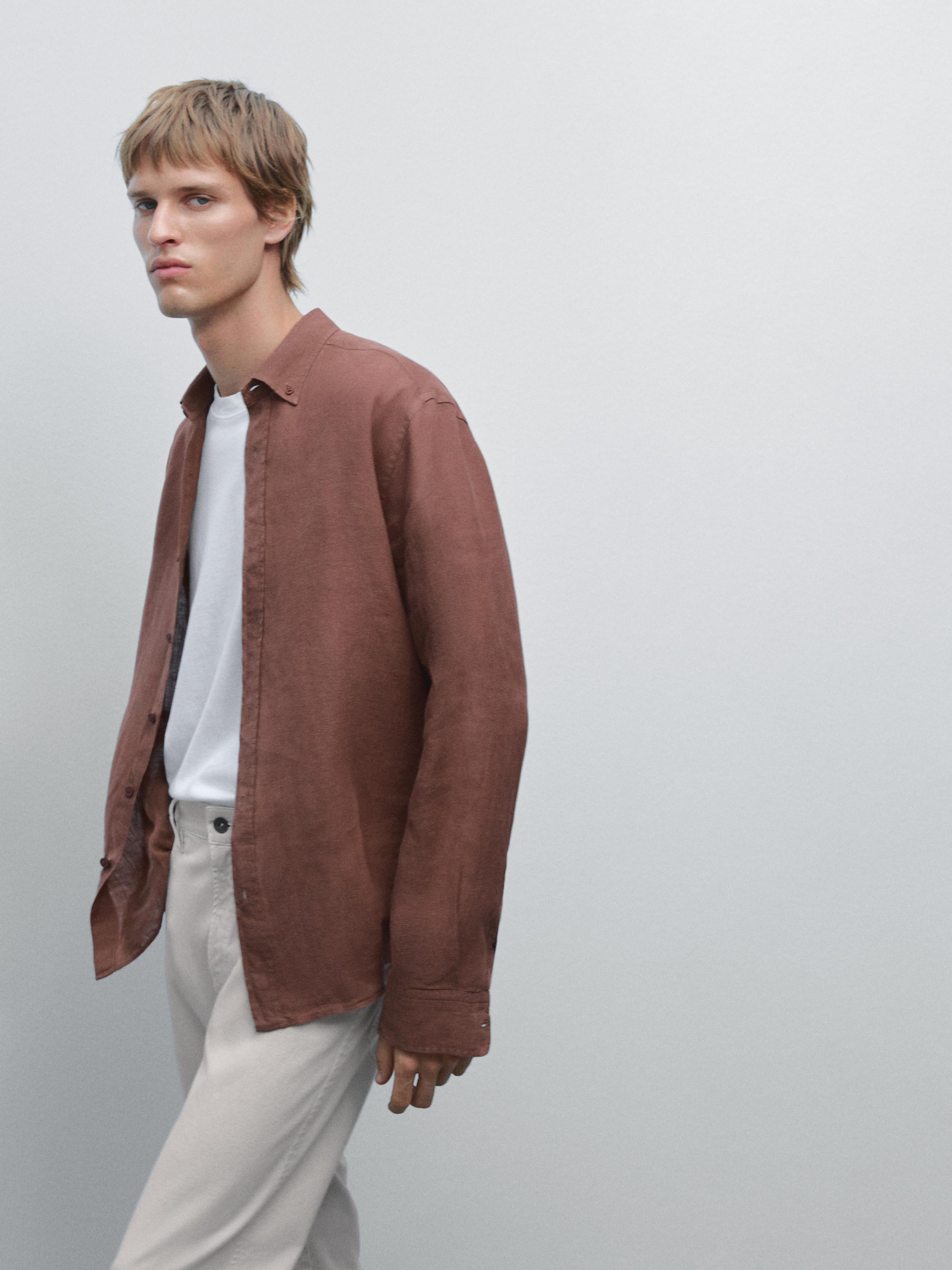 100% linen regular fit shirt