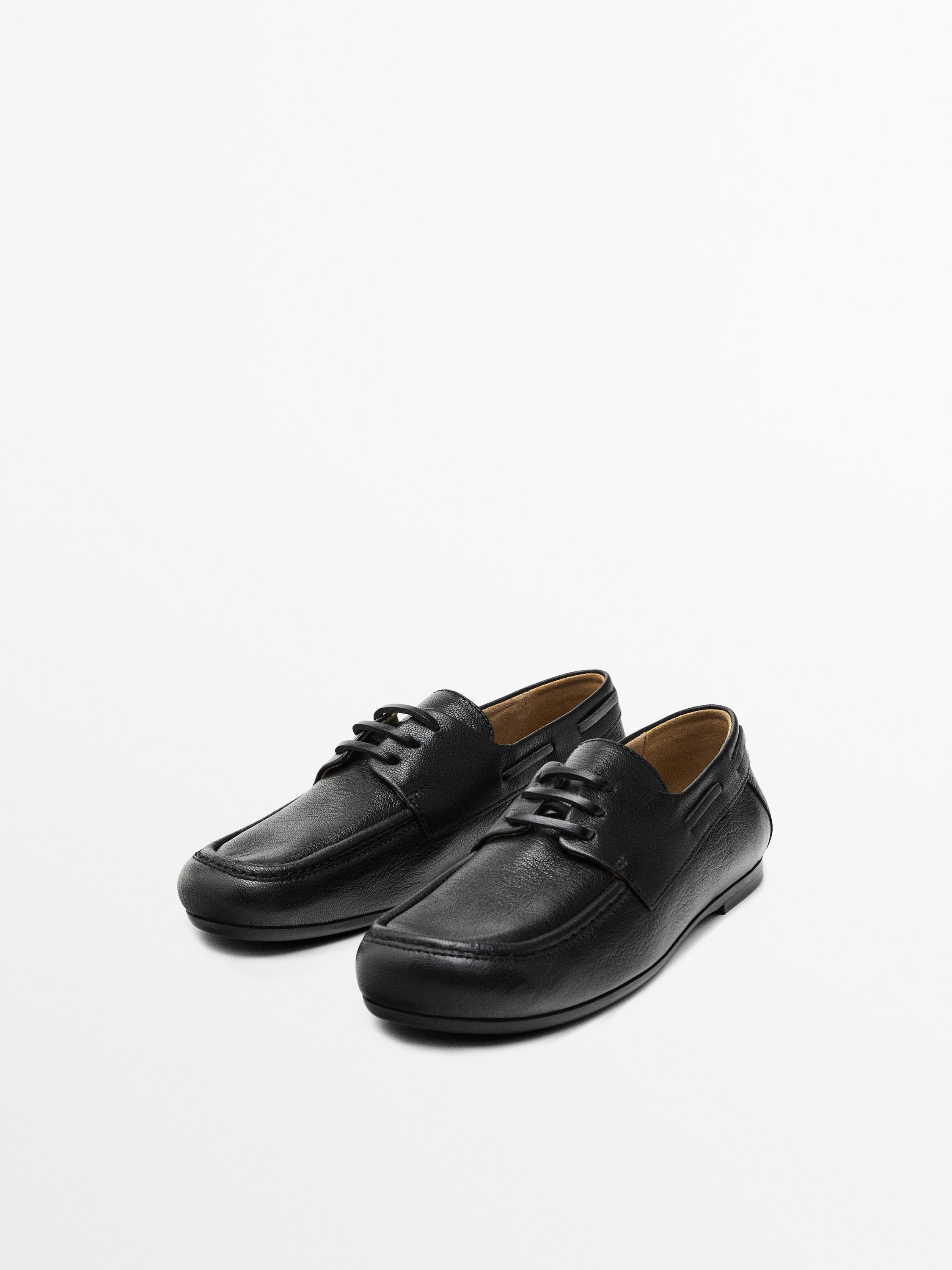 Mocasín náutico piel · Negro · Zapatos Massimo Dutti