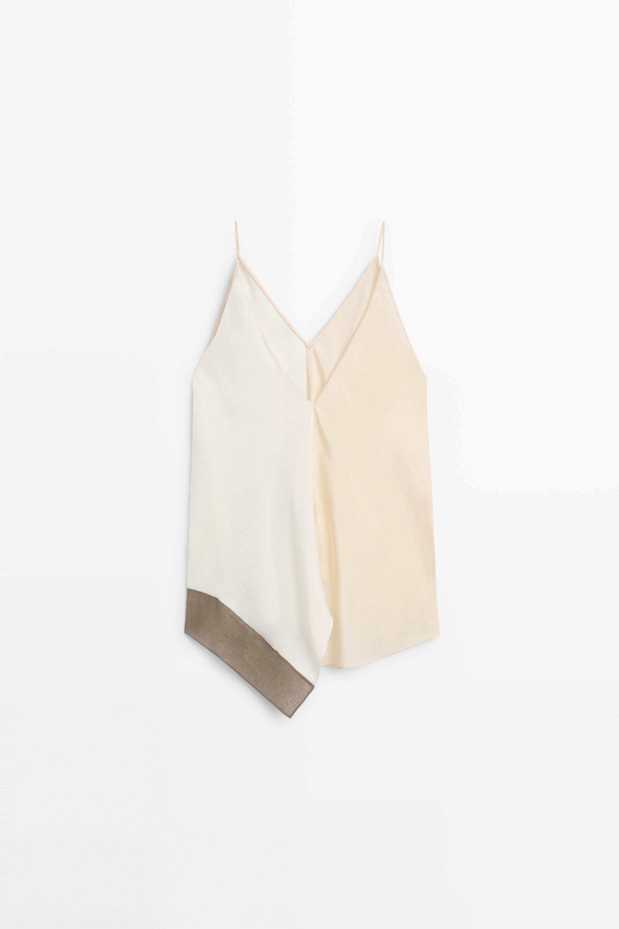 Asymmetric strappy flowing top — CREAM