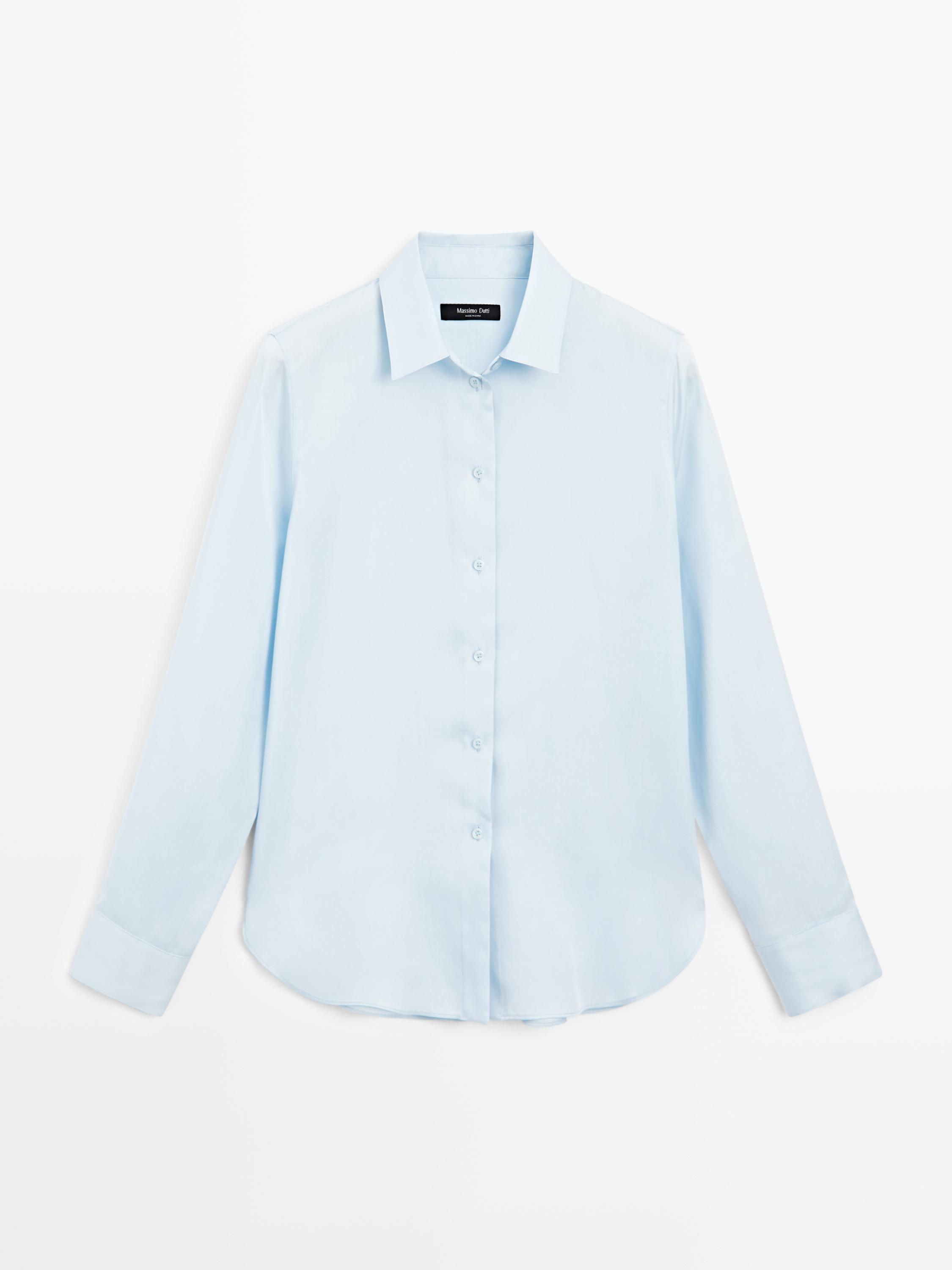 Flowing shirt with shirt collar