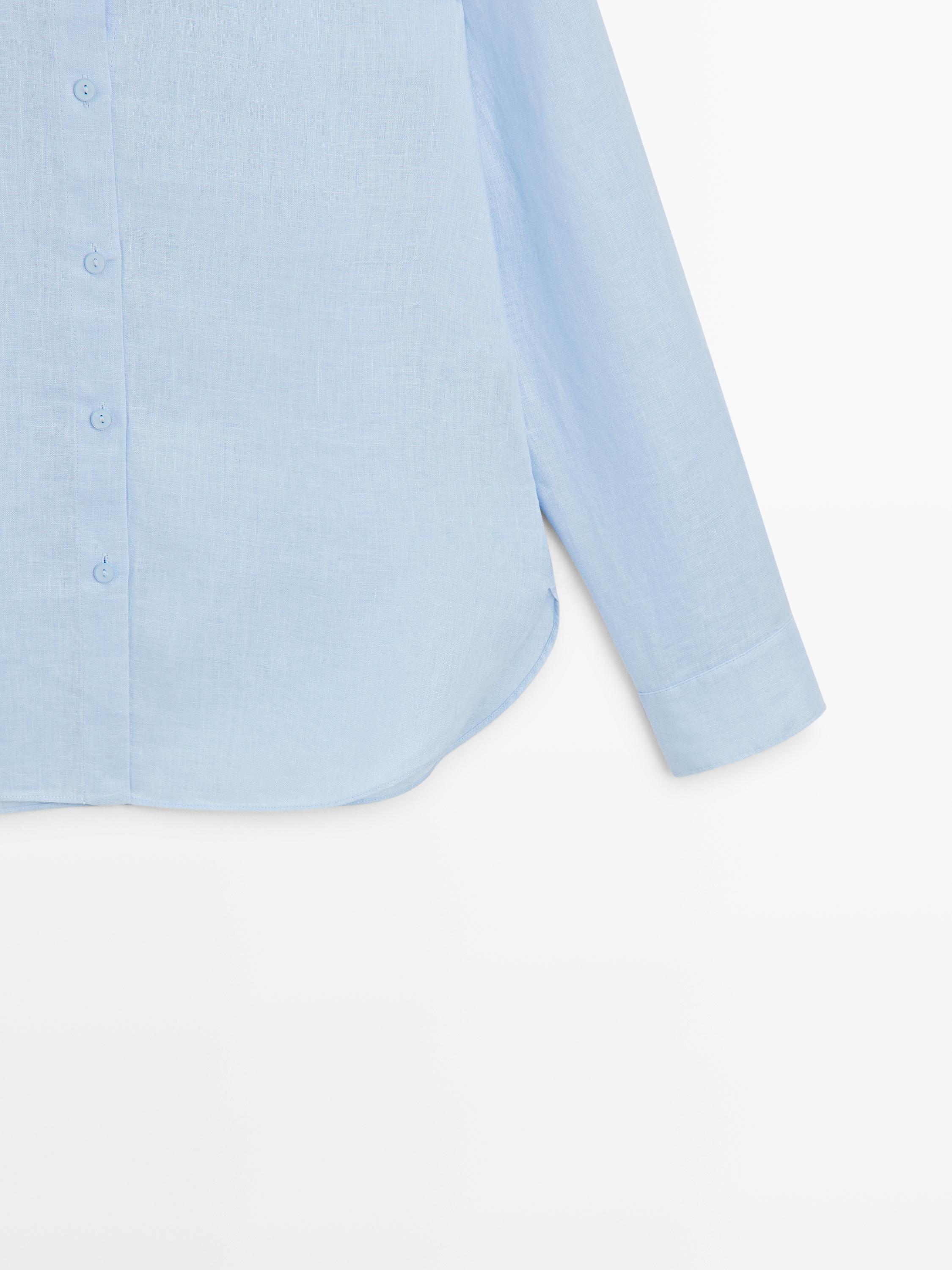 Flowing 100% linen shirt — SKY BLUE