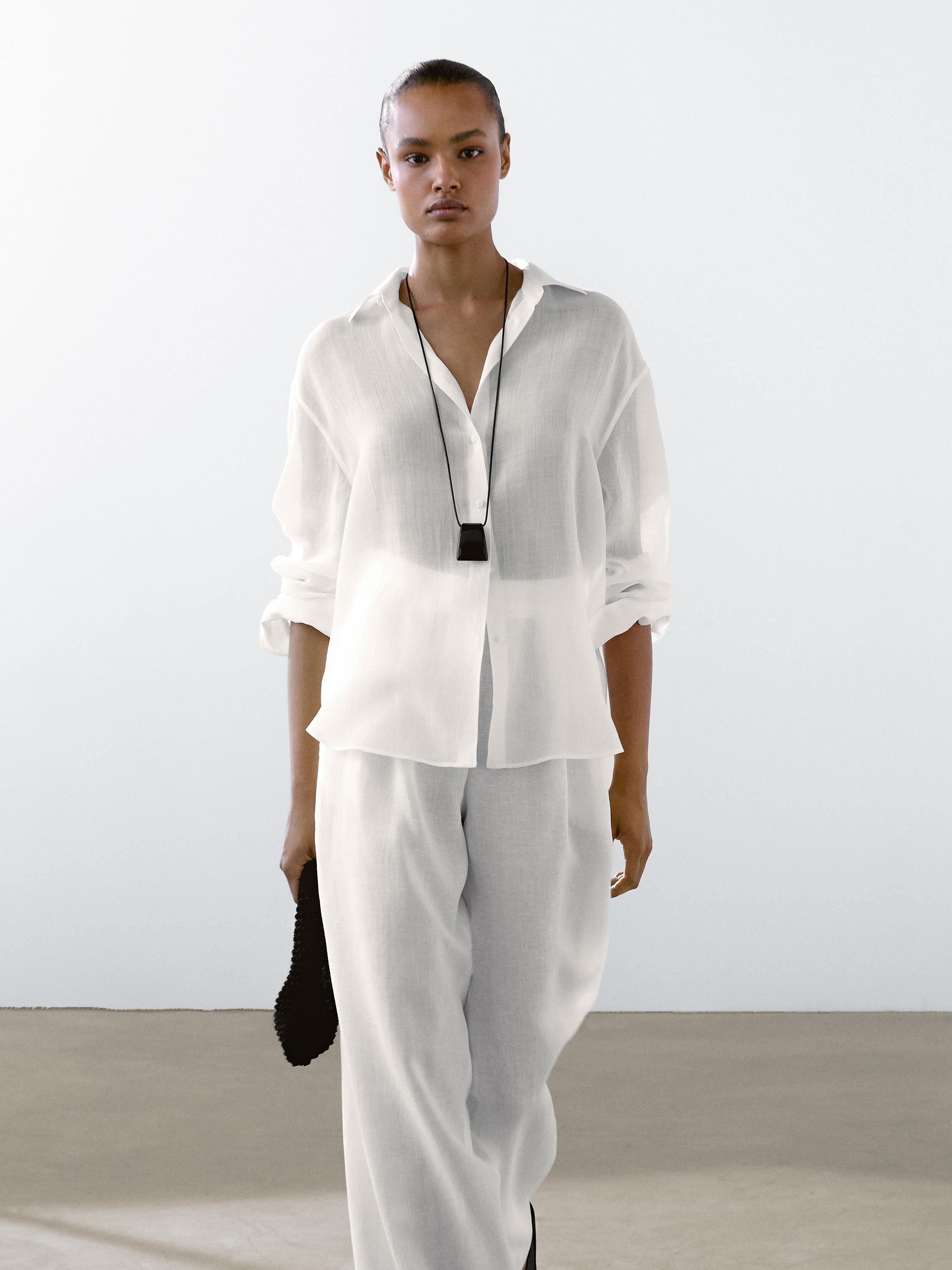 Lepršava košulja od mešavine ramije