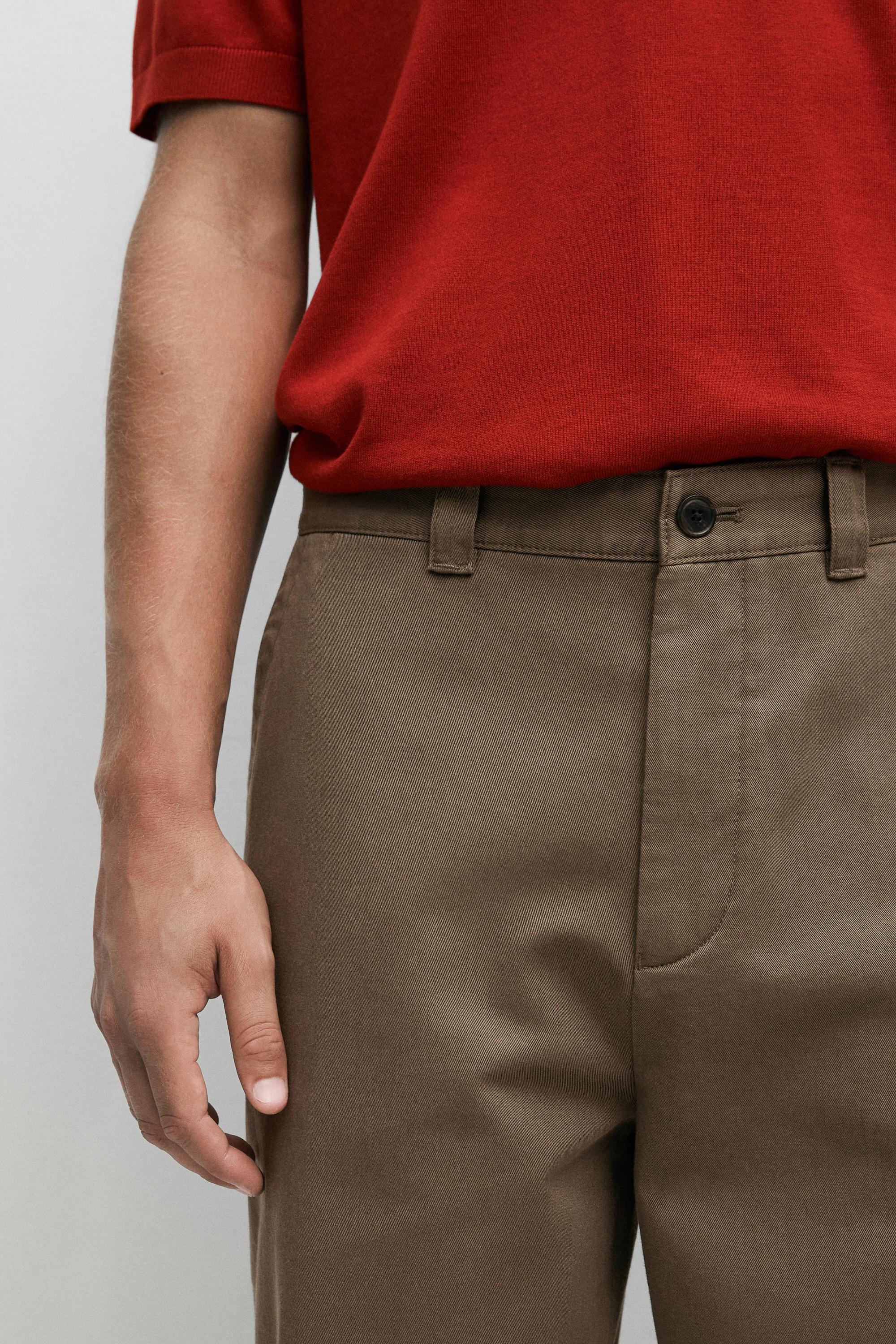 Relaxed fit cotton trousers — MINK