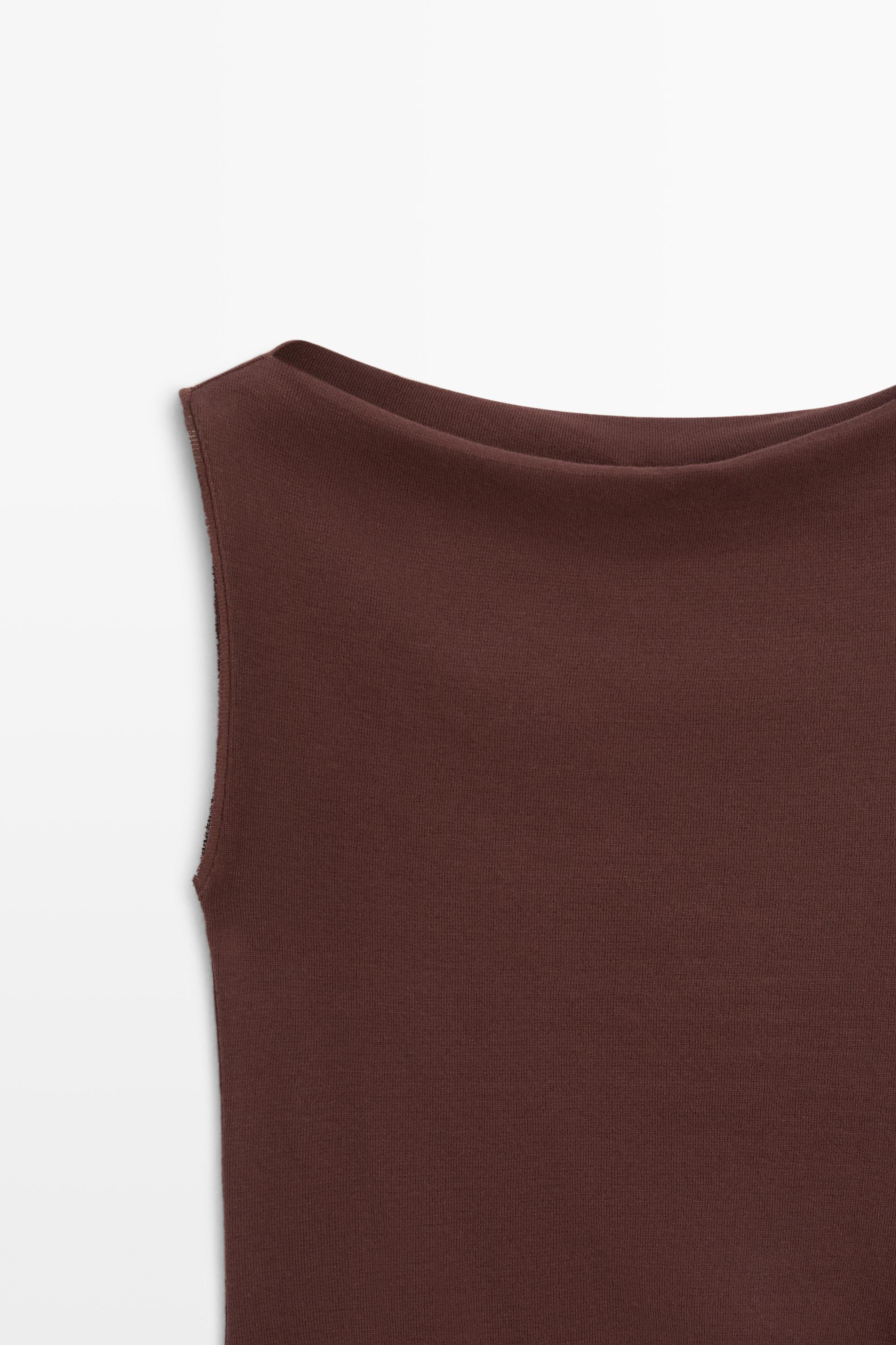 100% cotton knit top — AUBERGINE