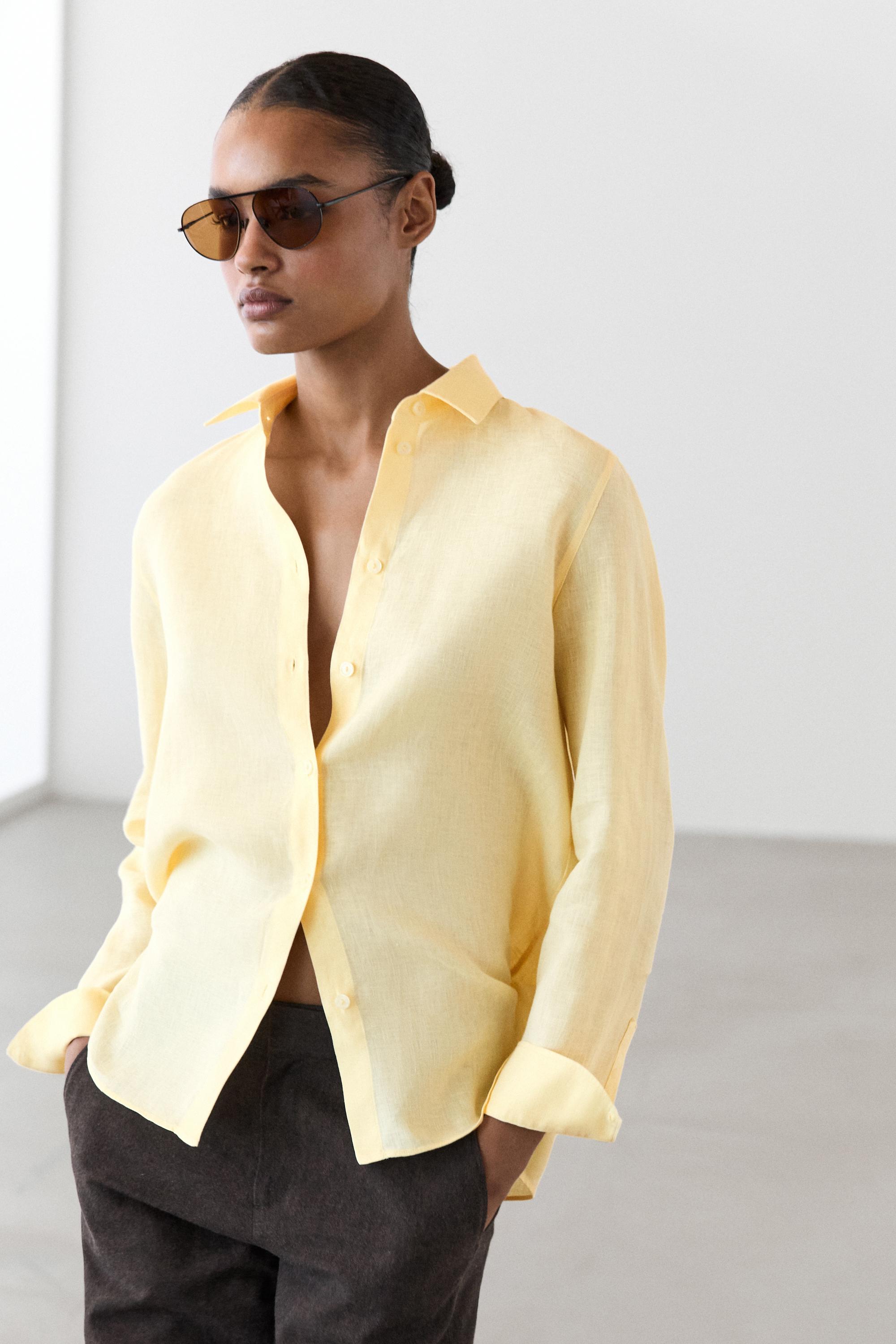 Flowing 100% linen shirt