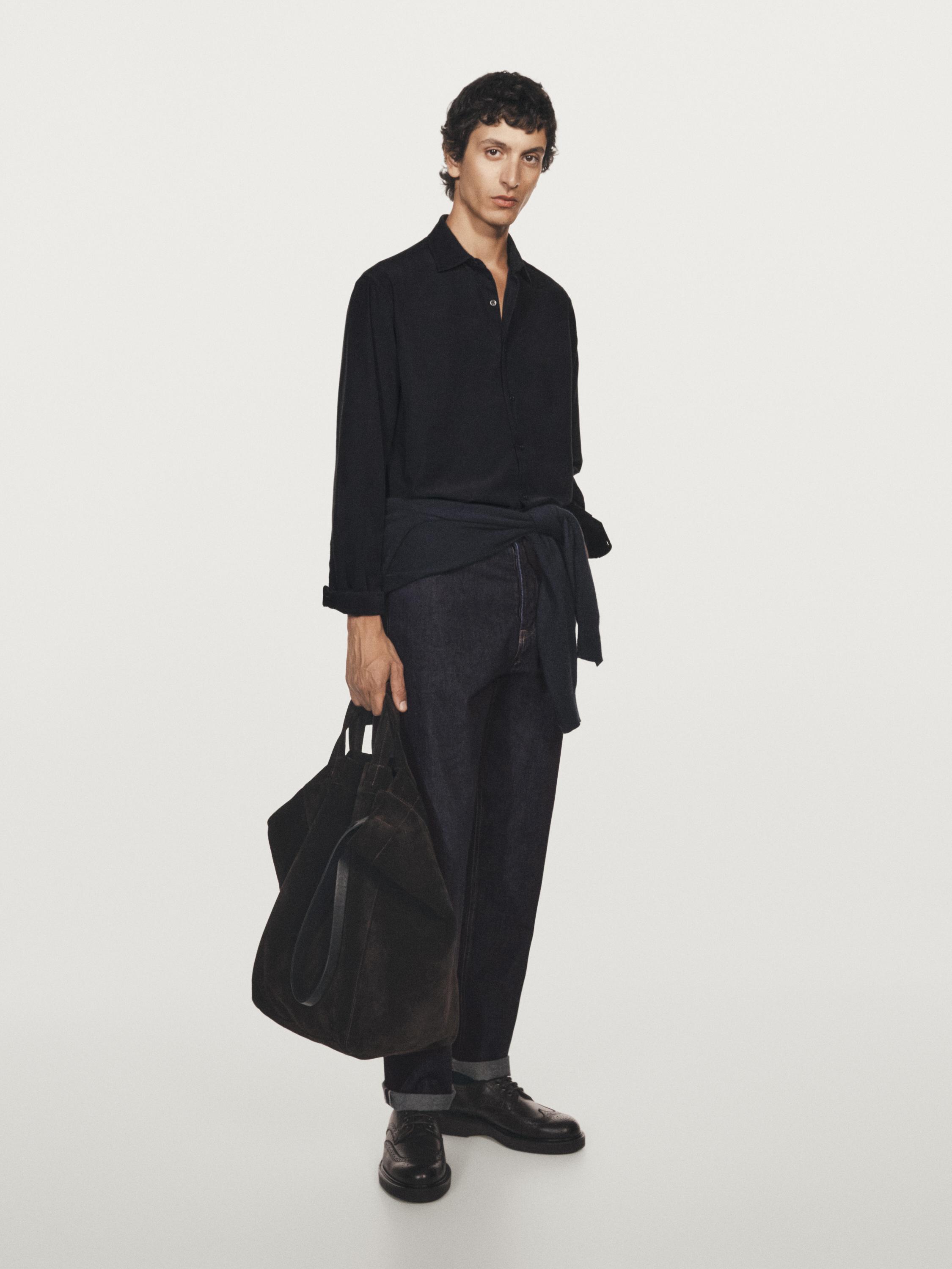 Regular fit needlecord shirt