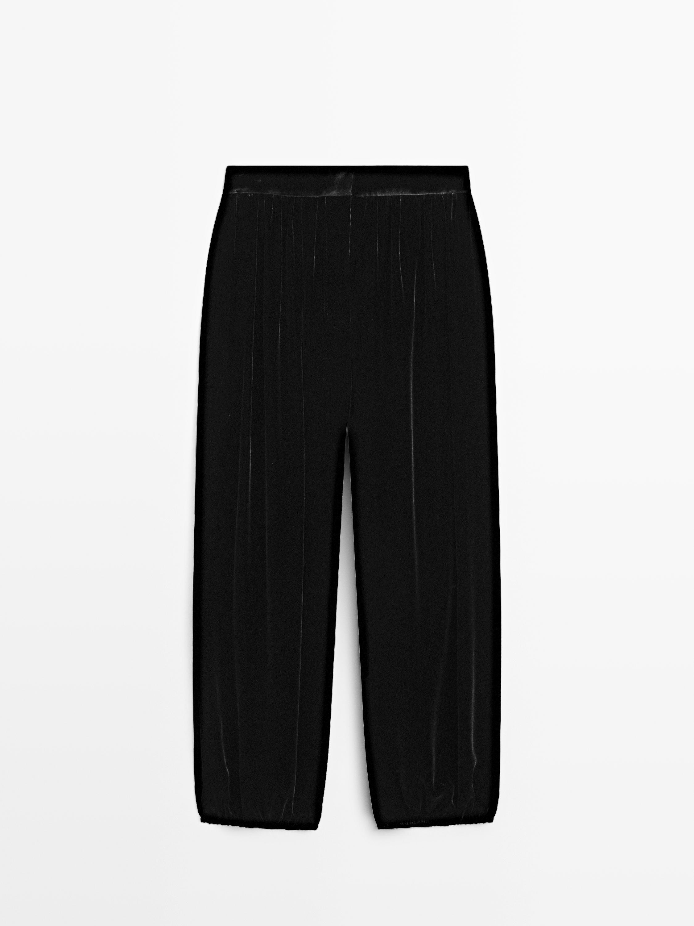 Velvet sarouel trousers