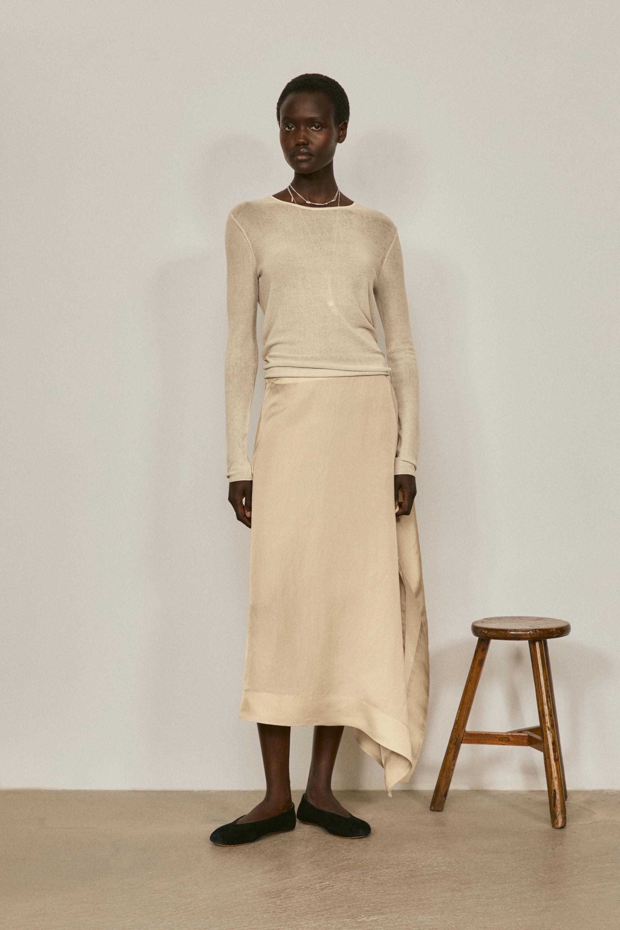 Transparent silk blend top with long sleeves - LIMITED EDITION