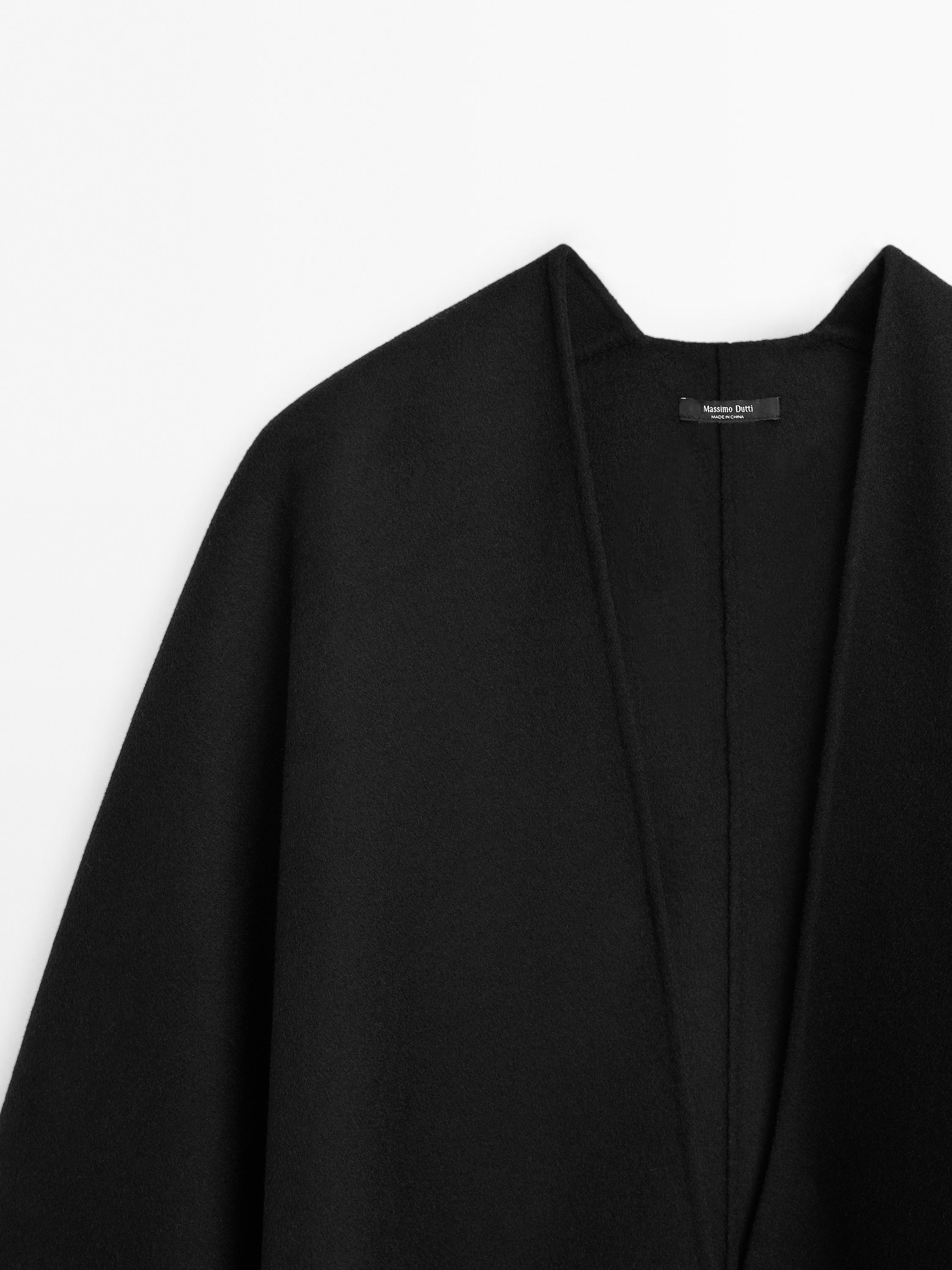 Wool blend felt texture cape