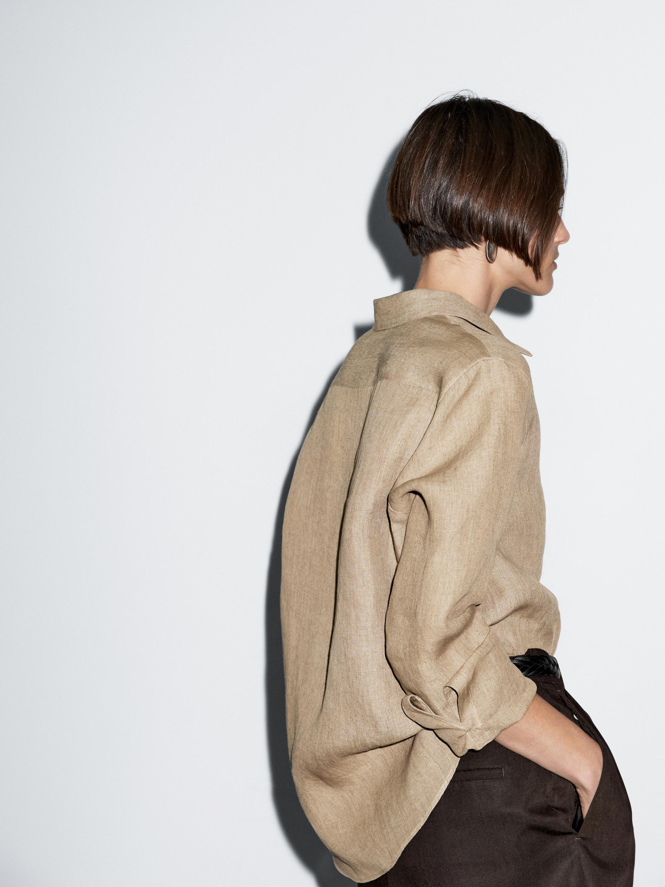 100% linen chambray shirt