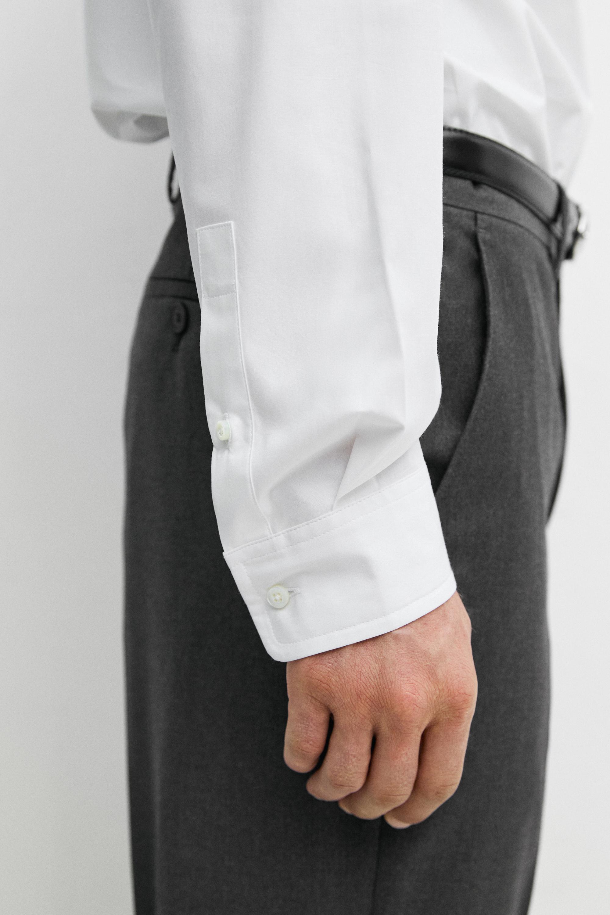 100% cotton relaxed fit shirt — WHITE