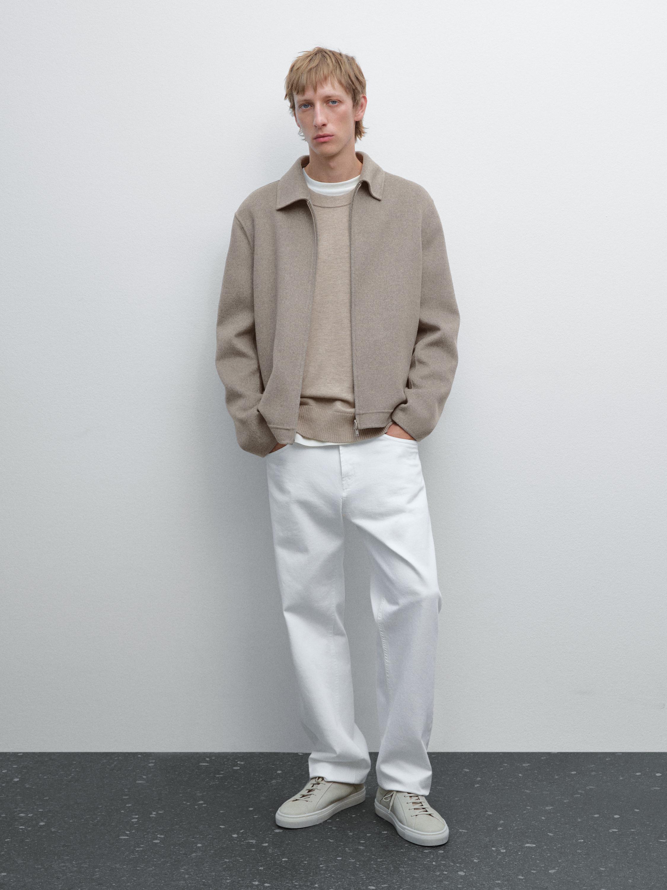 Wolljacke mit doppeltem Reißverschluss