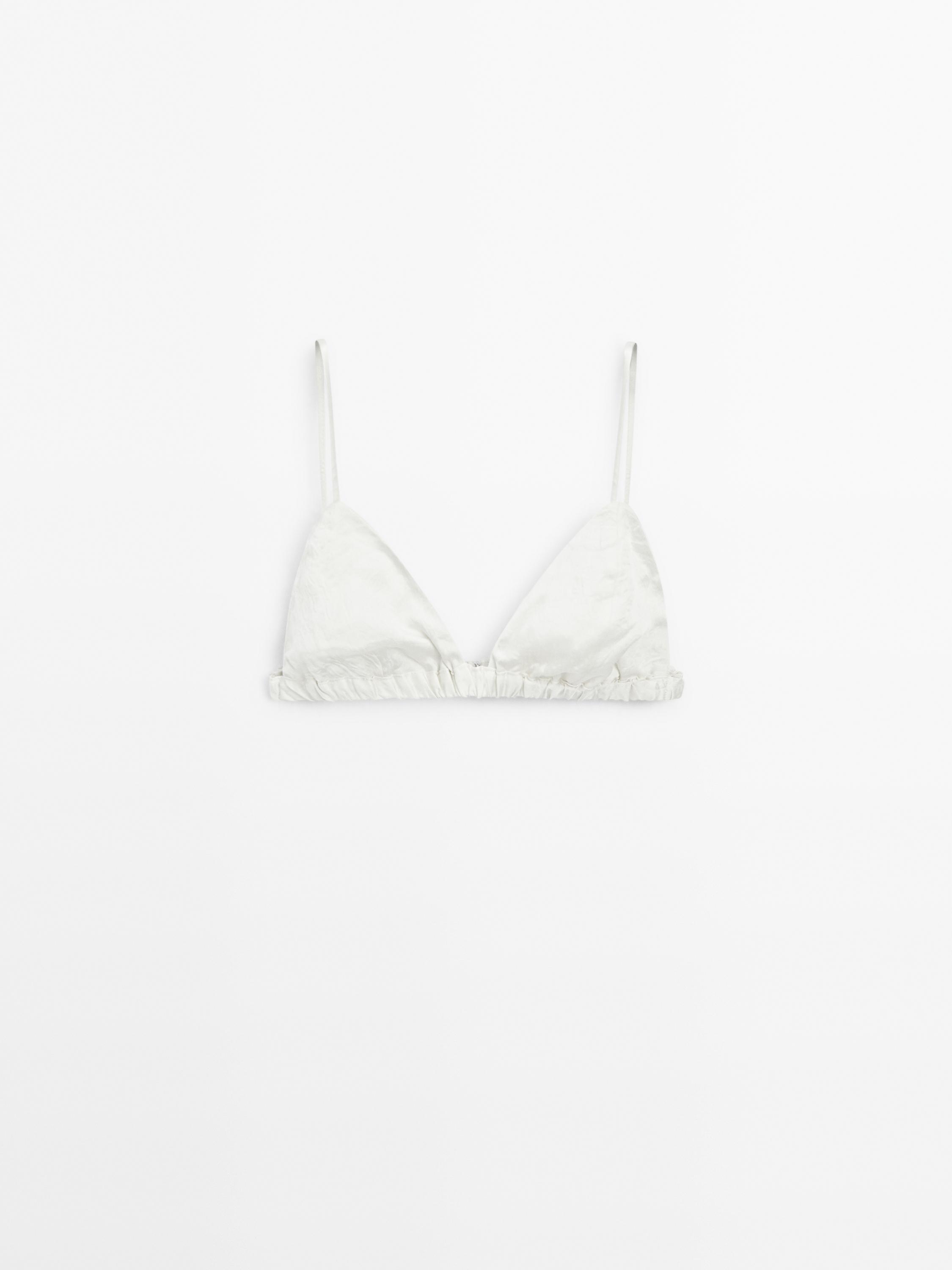 Sutien triunghi satinat cu elastic - studio