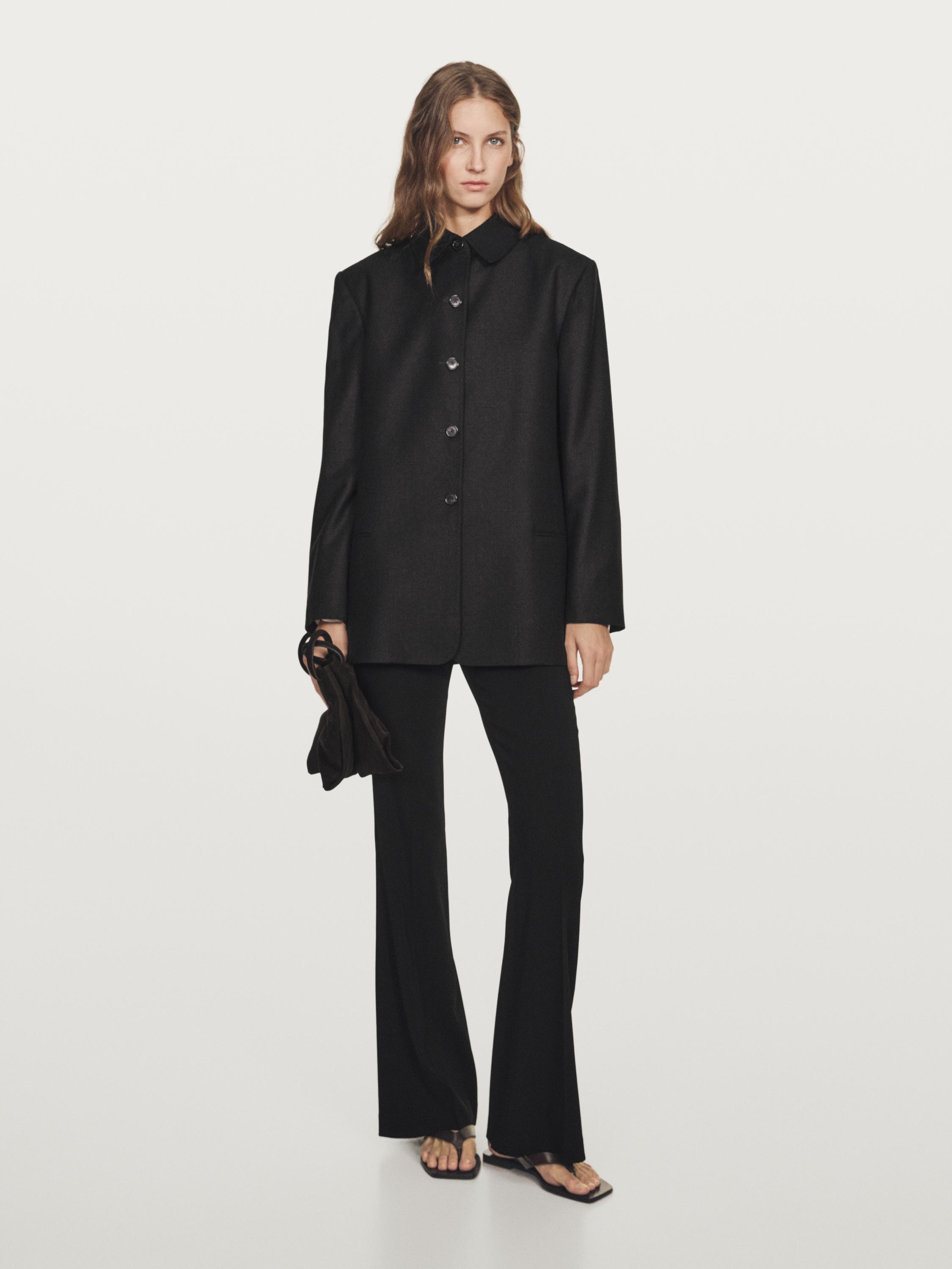 Contrast collar short coat