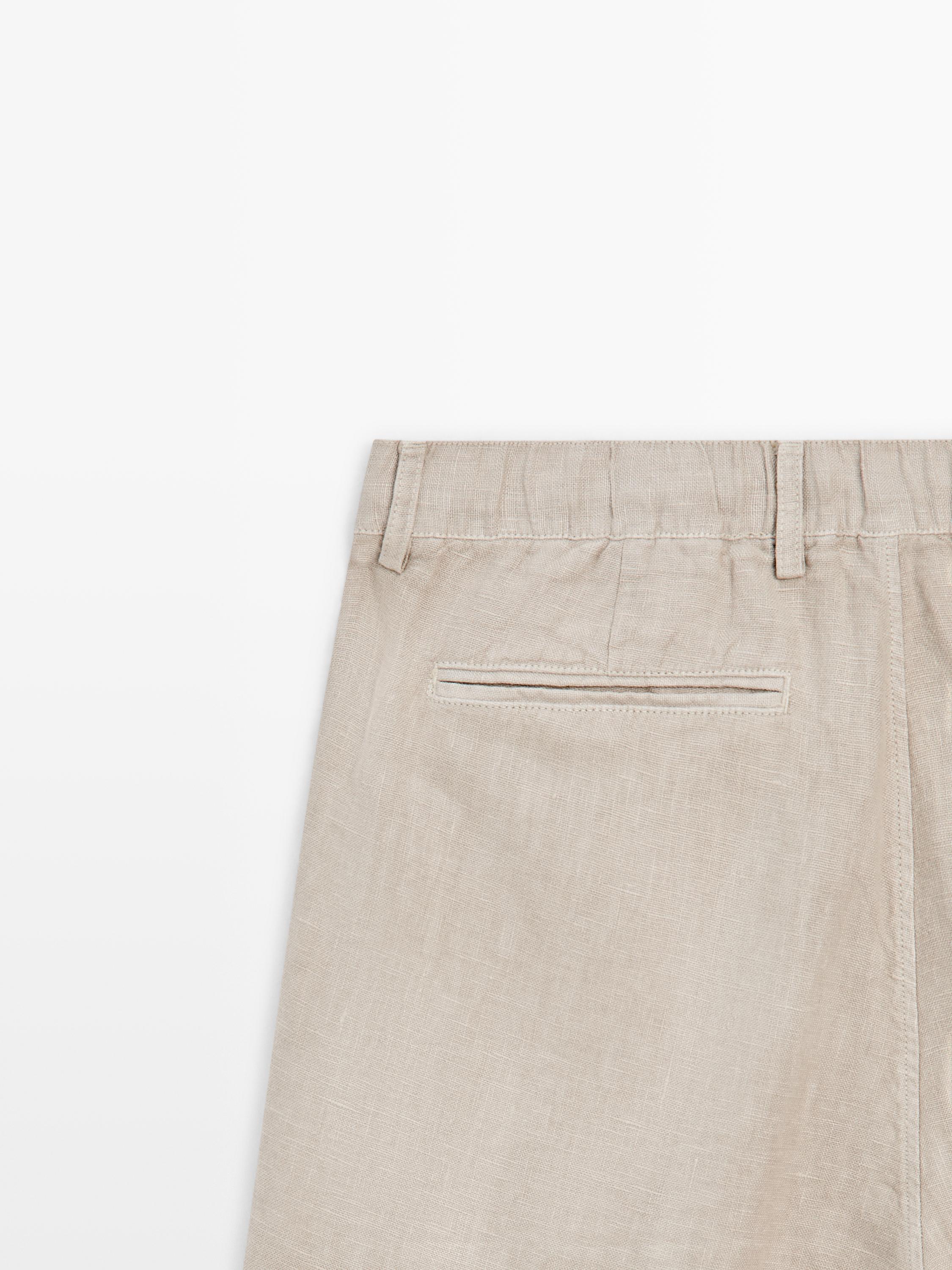 100% linen Bermuda shorts — MINK