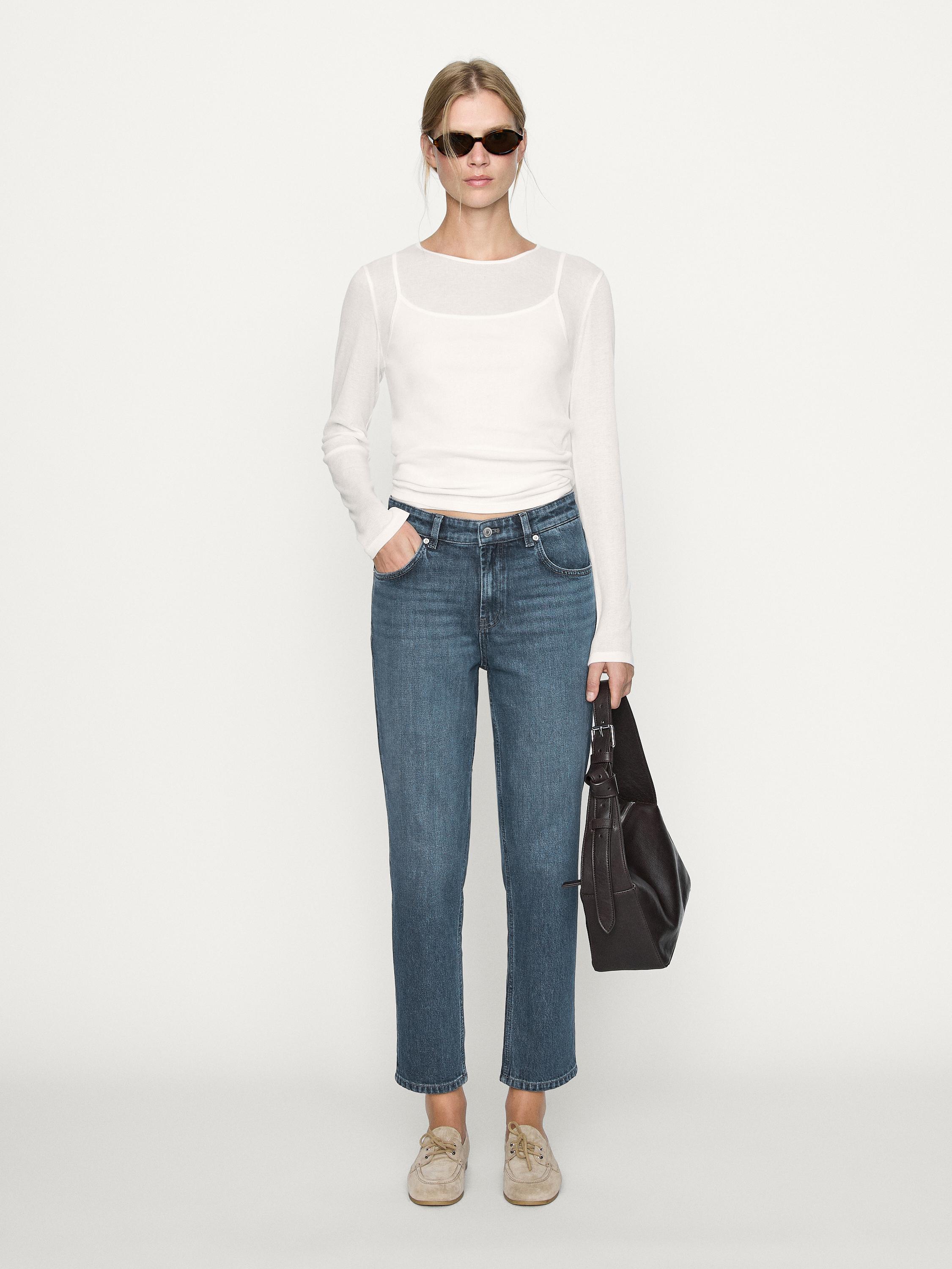 Slim fit mid-rise cropped jeans