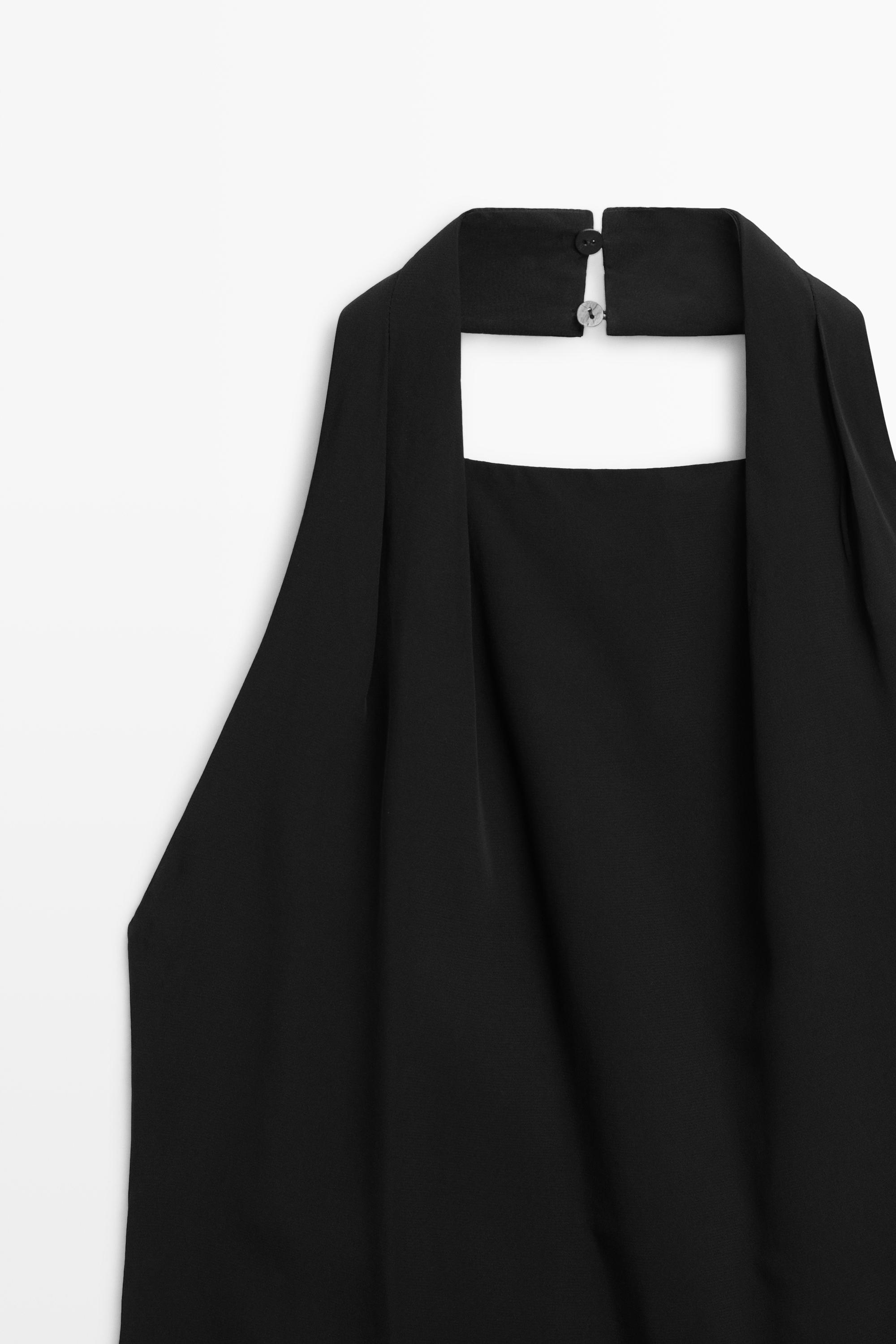 Flowing open-back top — BLACK