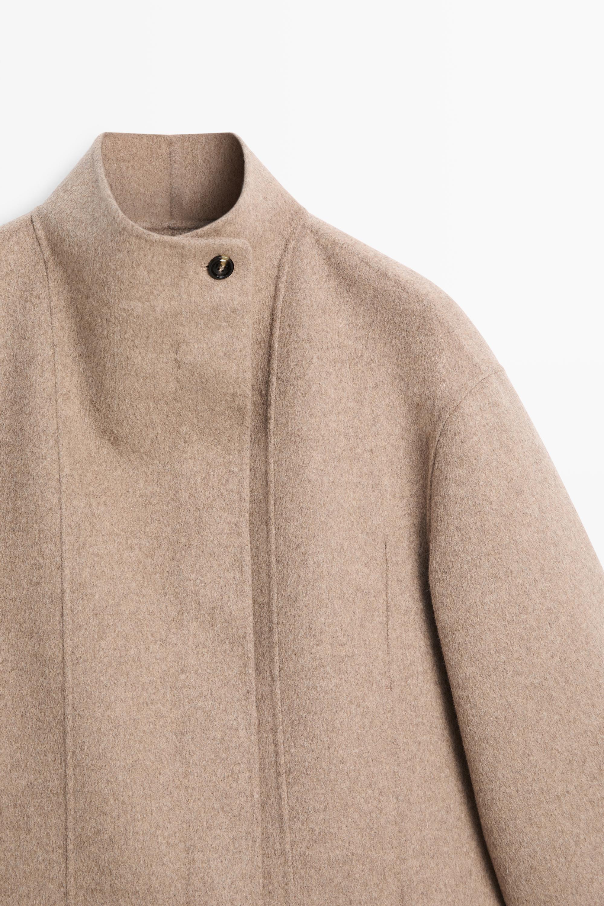 Short wool-blend jacket · Taupe Grey · Coats | Massimo Dutti