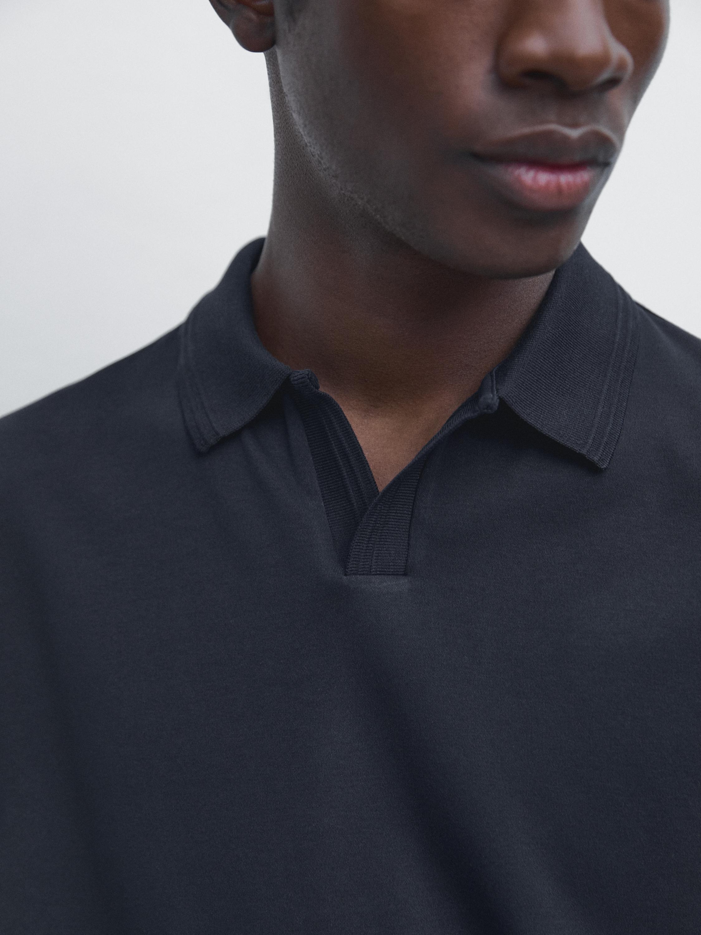 100% cotton short sleeve polo shirt — NAVY BLUE
