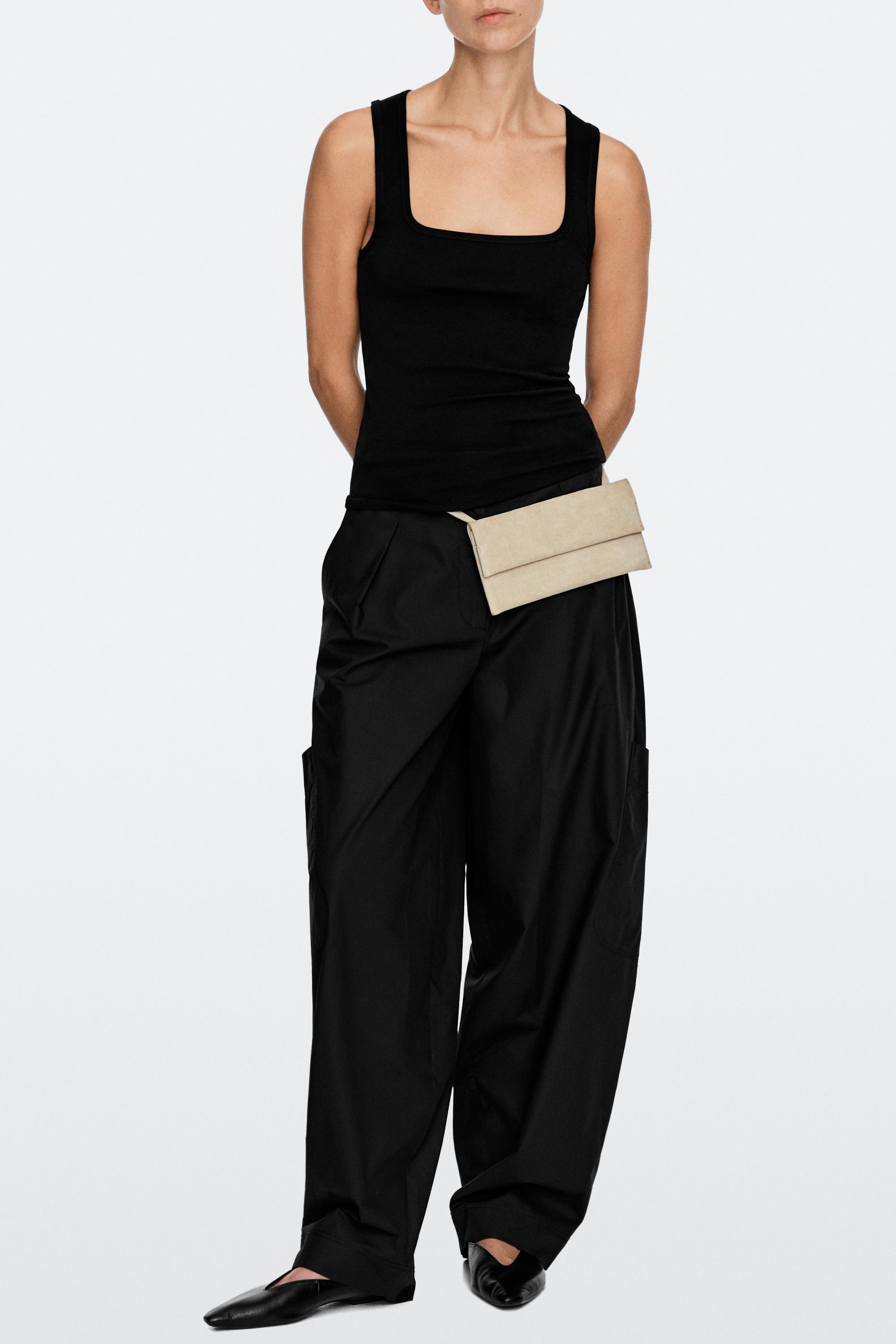 Suede leather shoulder bag — Ecru