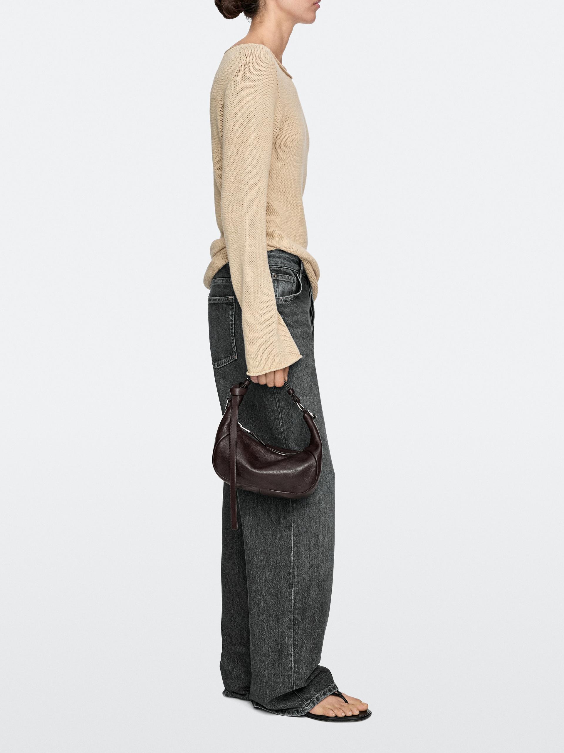 Bolso Hebilla Metálica Piel Napa - Marrón - 01 - Massimo Dutti - Mujer