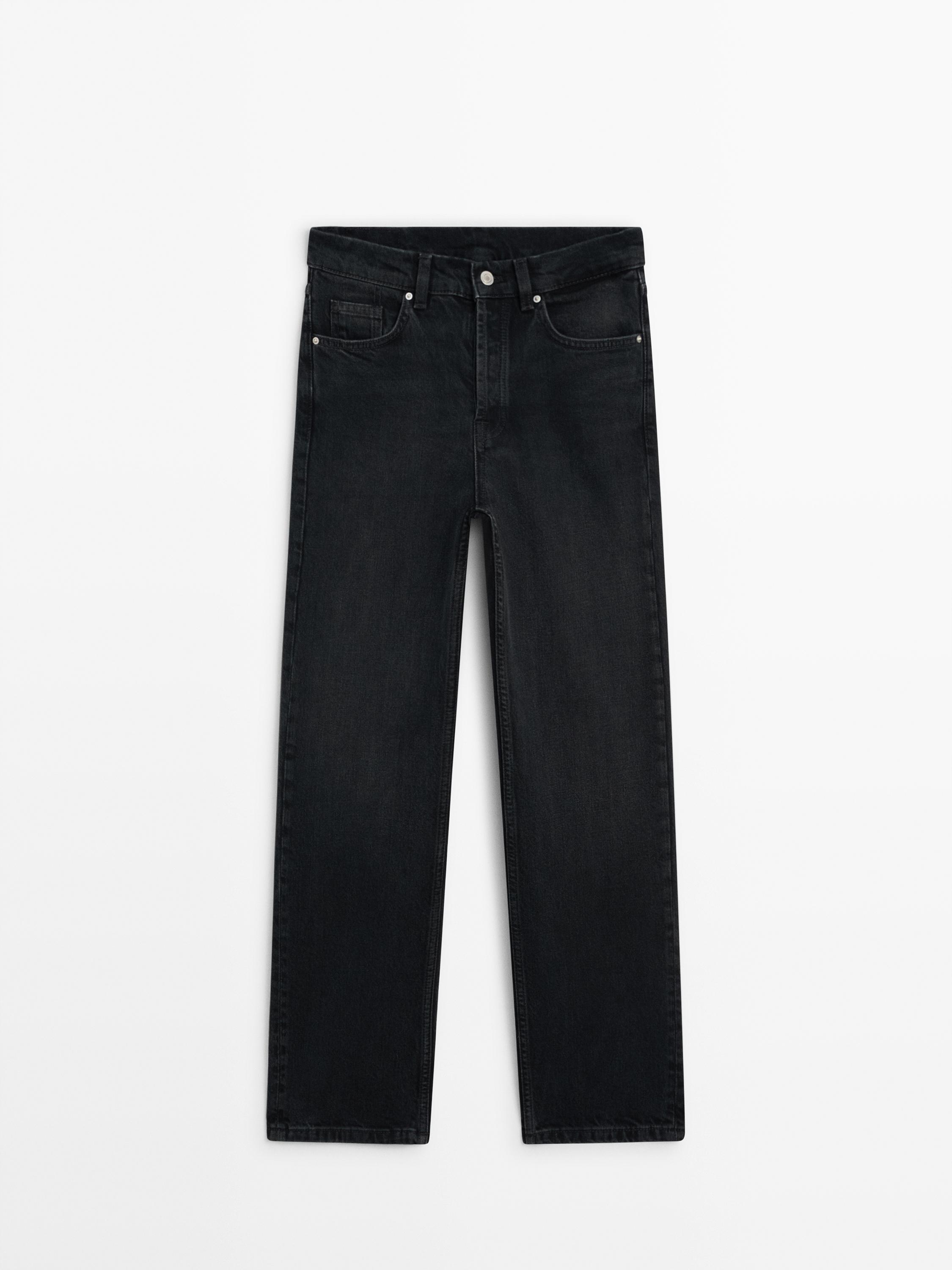 Mid-rise straight-leg comfort jeans · Black, Medium Blue, Blue · Dressy | Massimo  Dutti