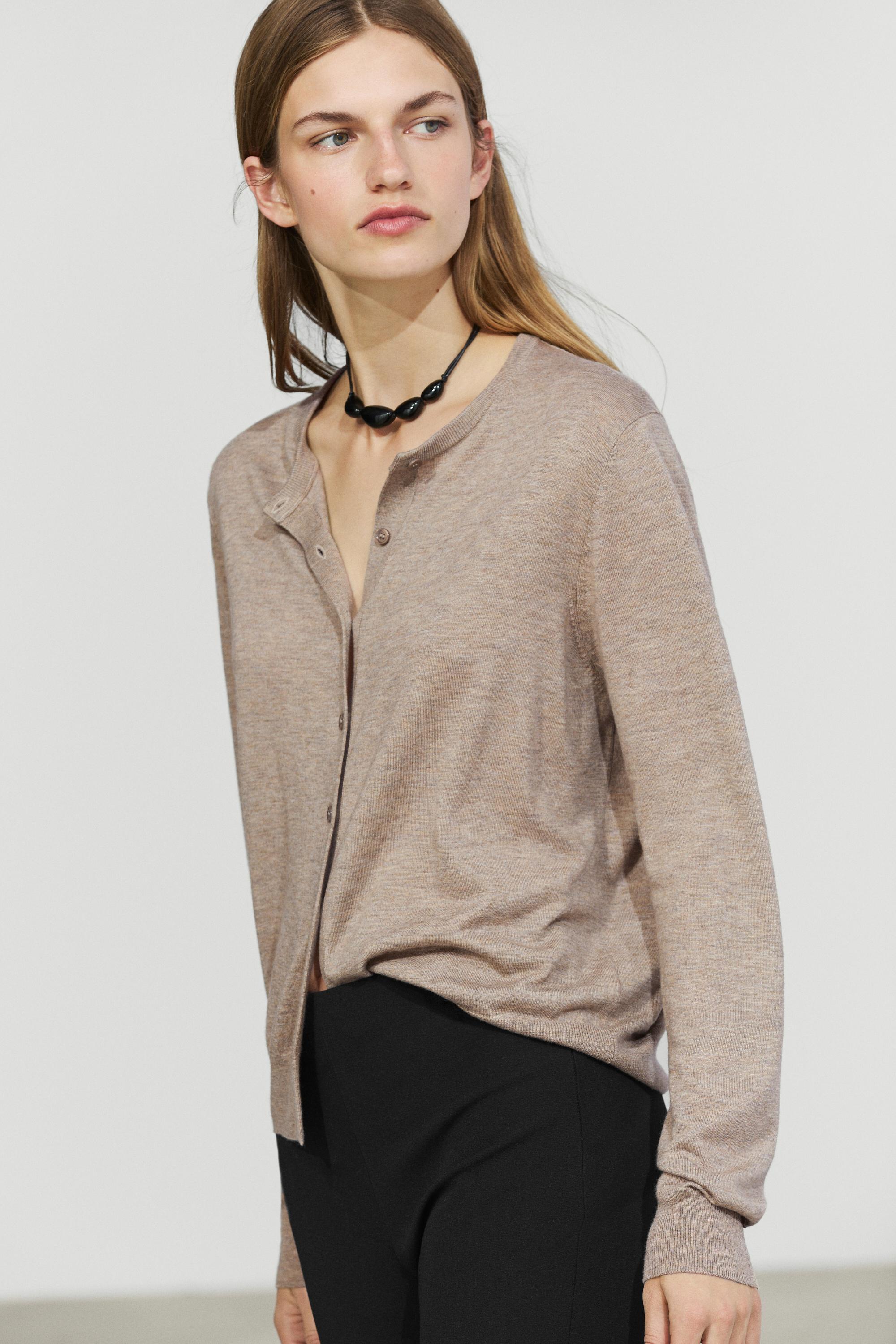 Feinstrick-Cardigan mit Rundausschnitt