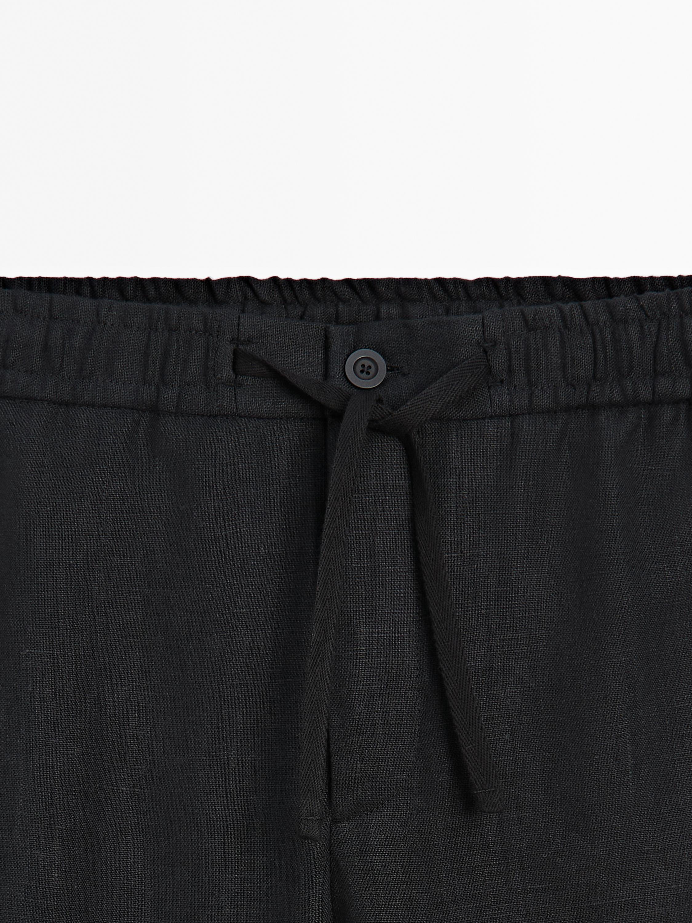 100% linen jogger fit trousers