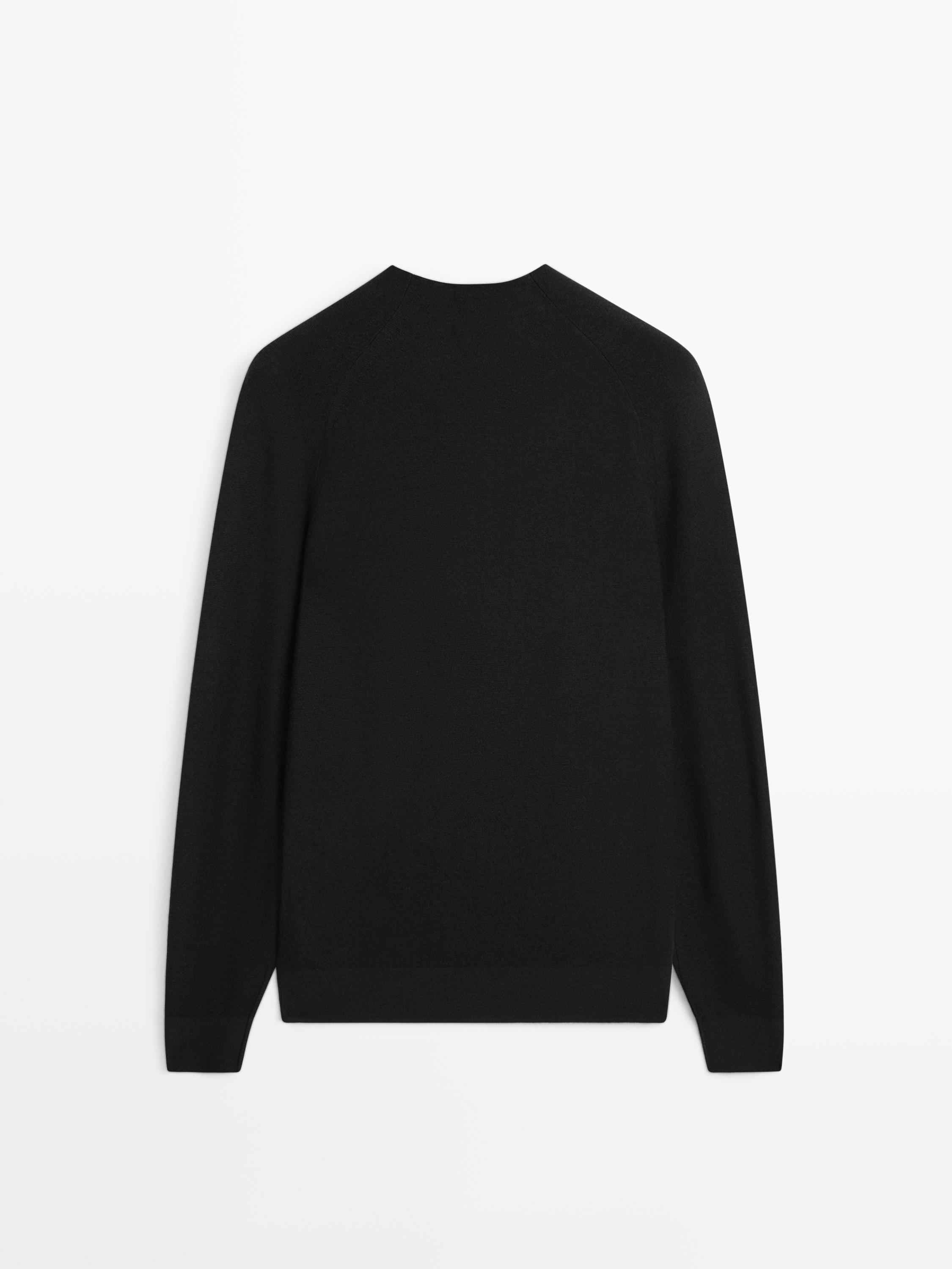 100% wool raglan sleeve knit sweater