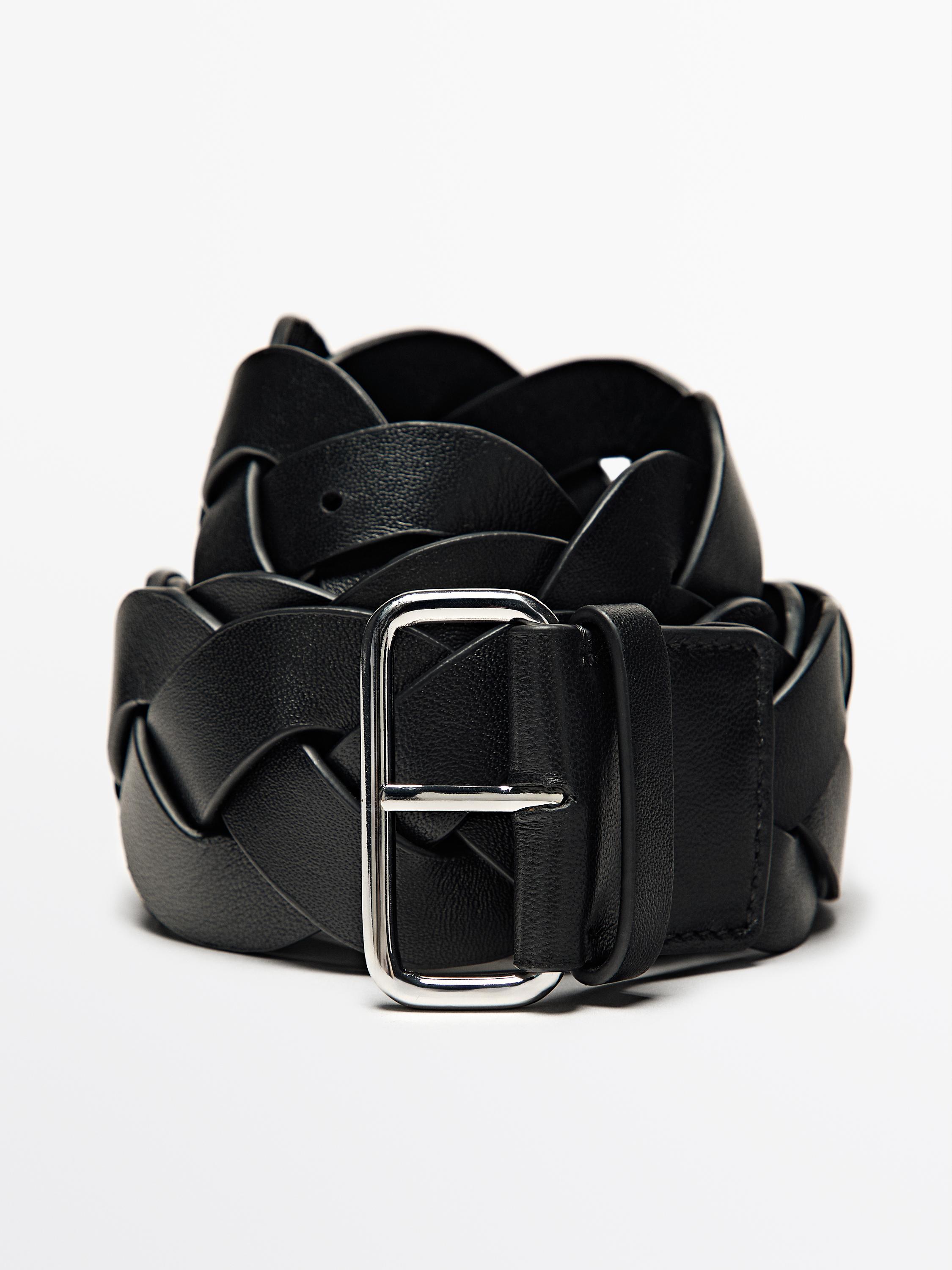 Braided nappa leather belt