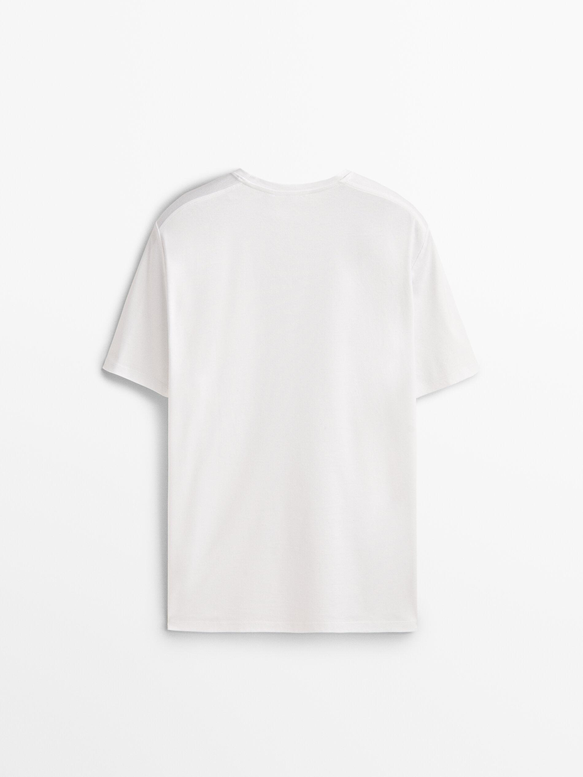 100% mercerised cotton T-shirt — WHITE