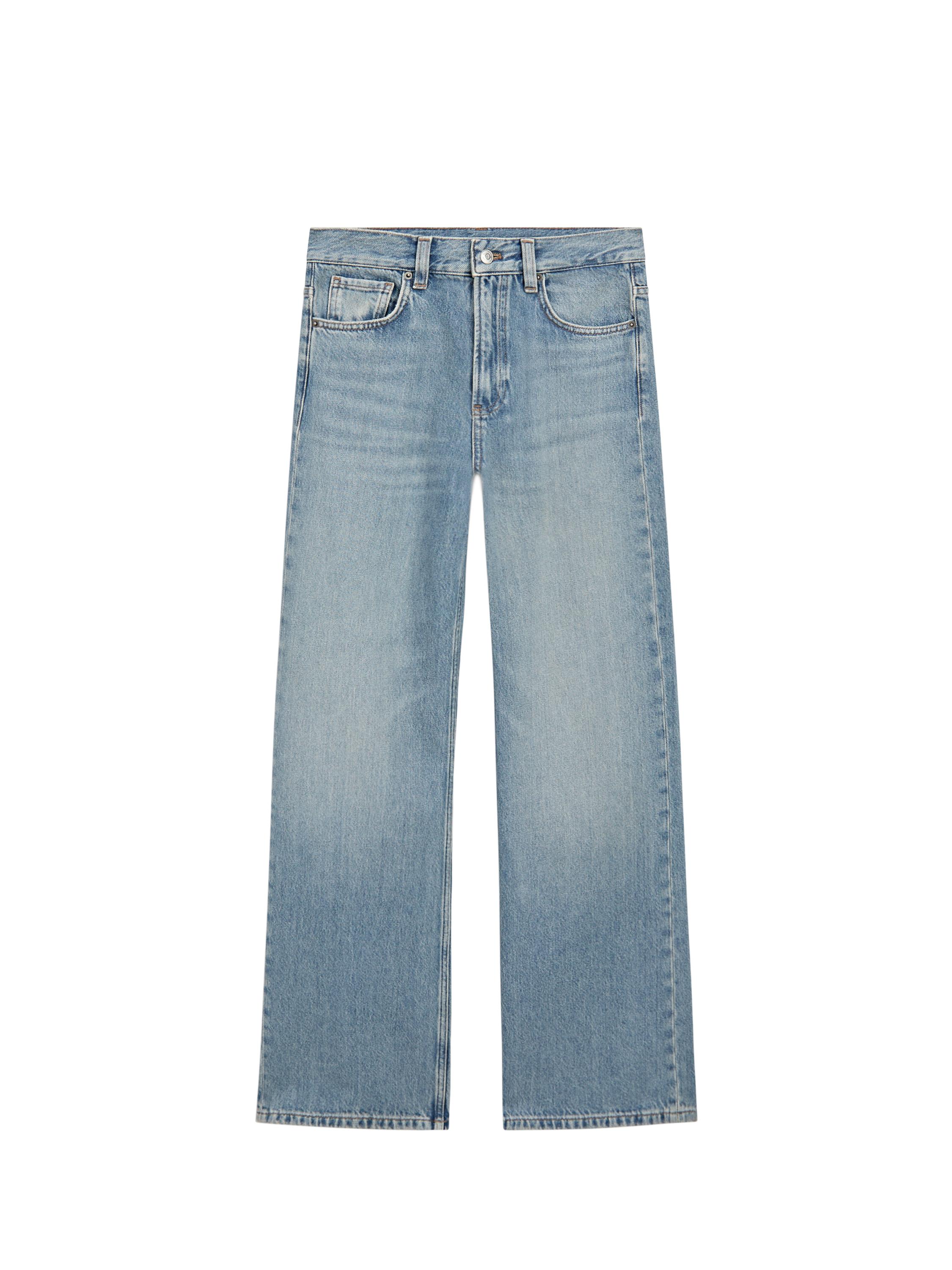 High-waist wide-leg jeans — Light Blue