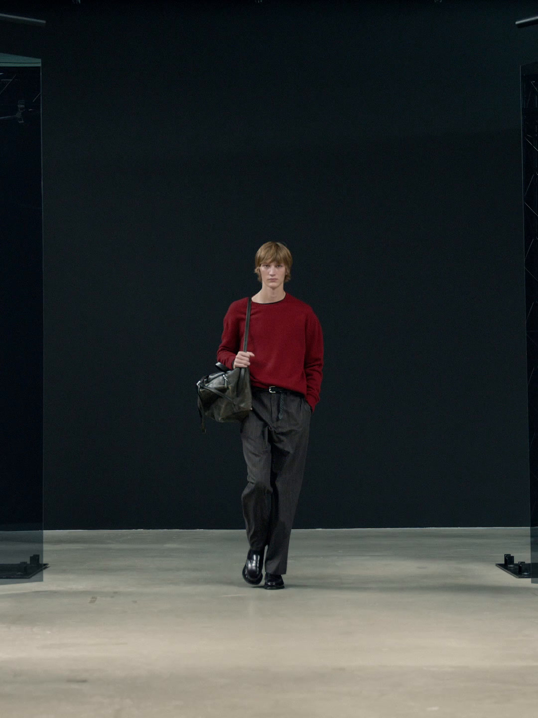 Wool blend crew neck sweater