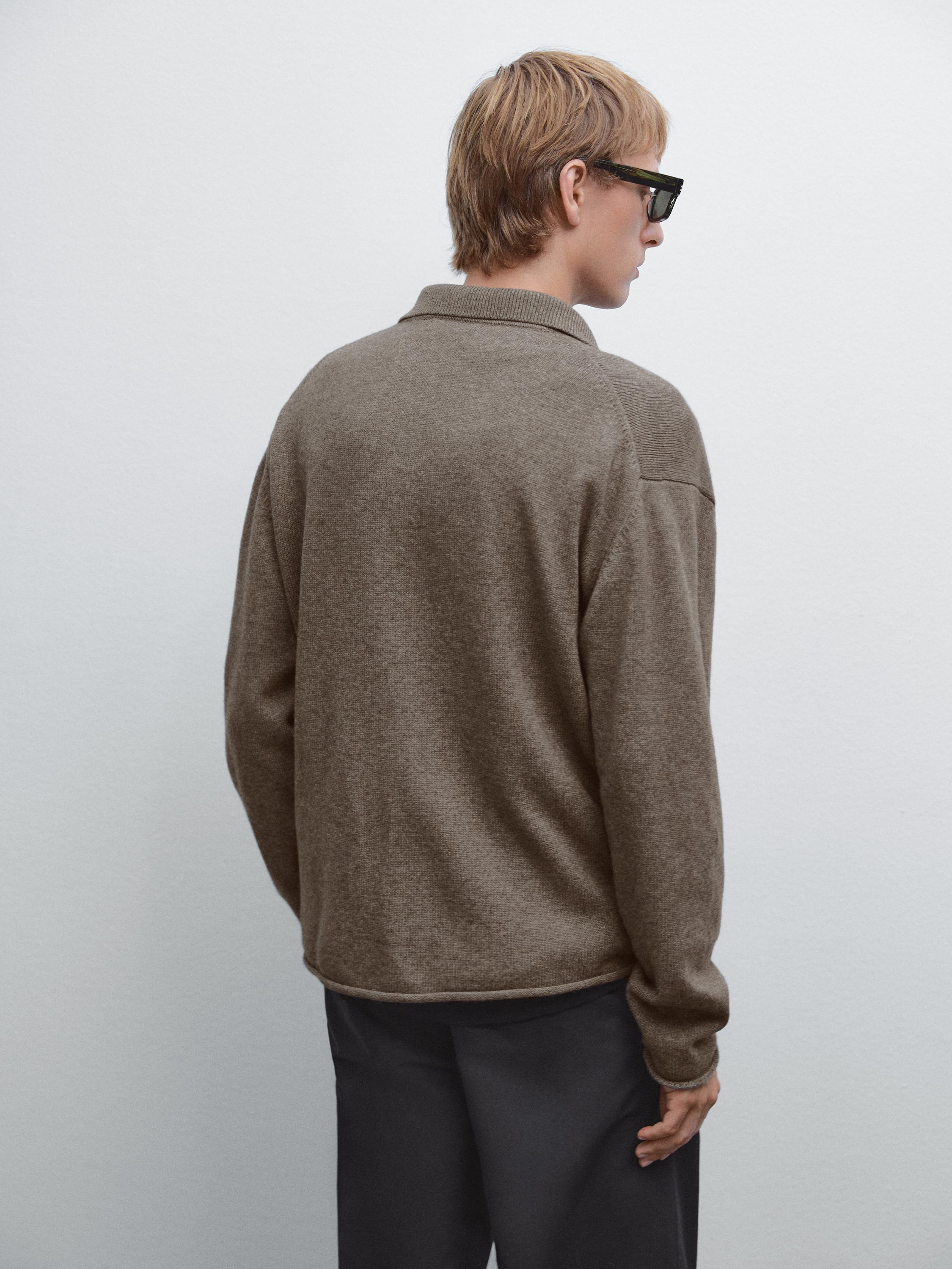 Cotton blend knit cardigan