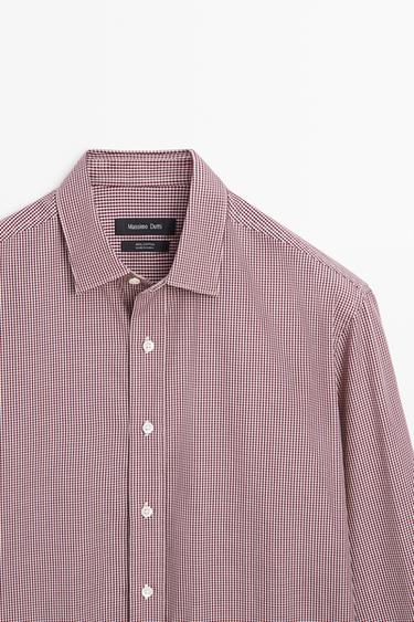 Regular fit gingham shirt — DARK PINK 4