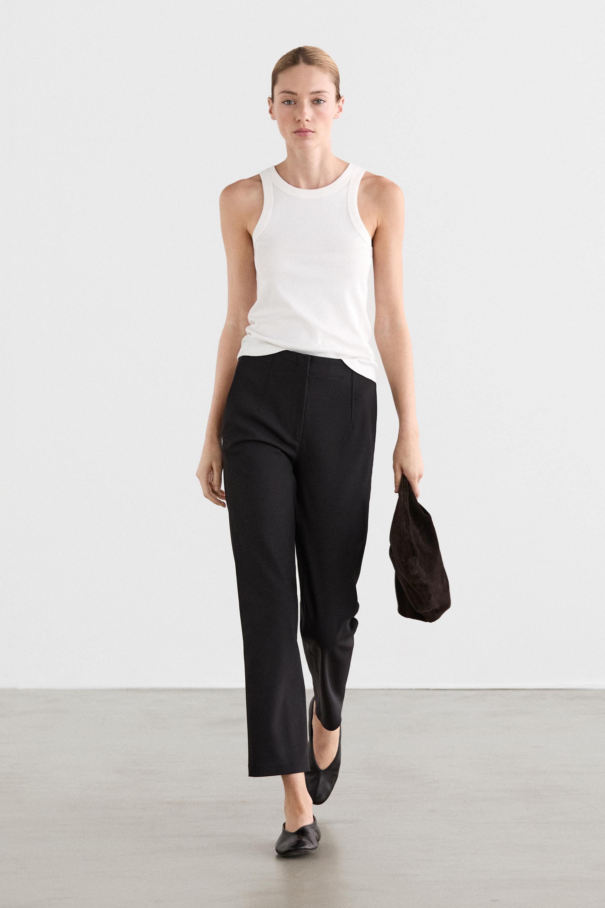 Technical cotton blend trousers