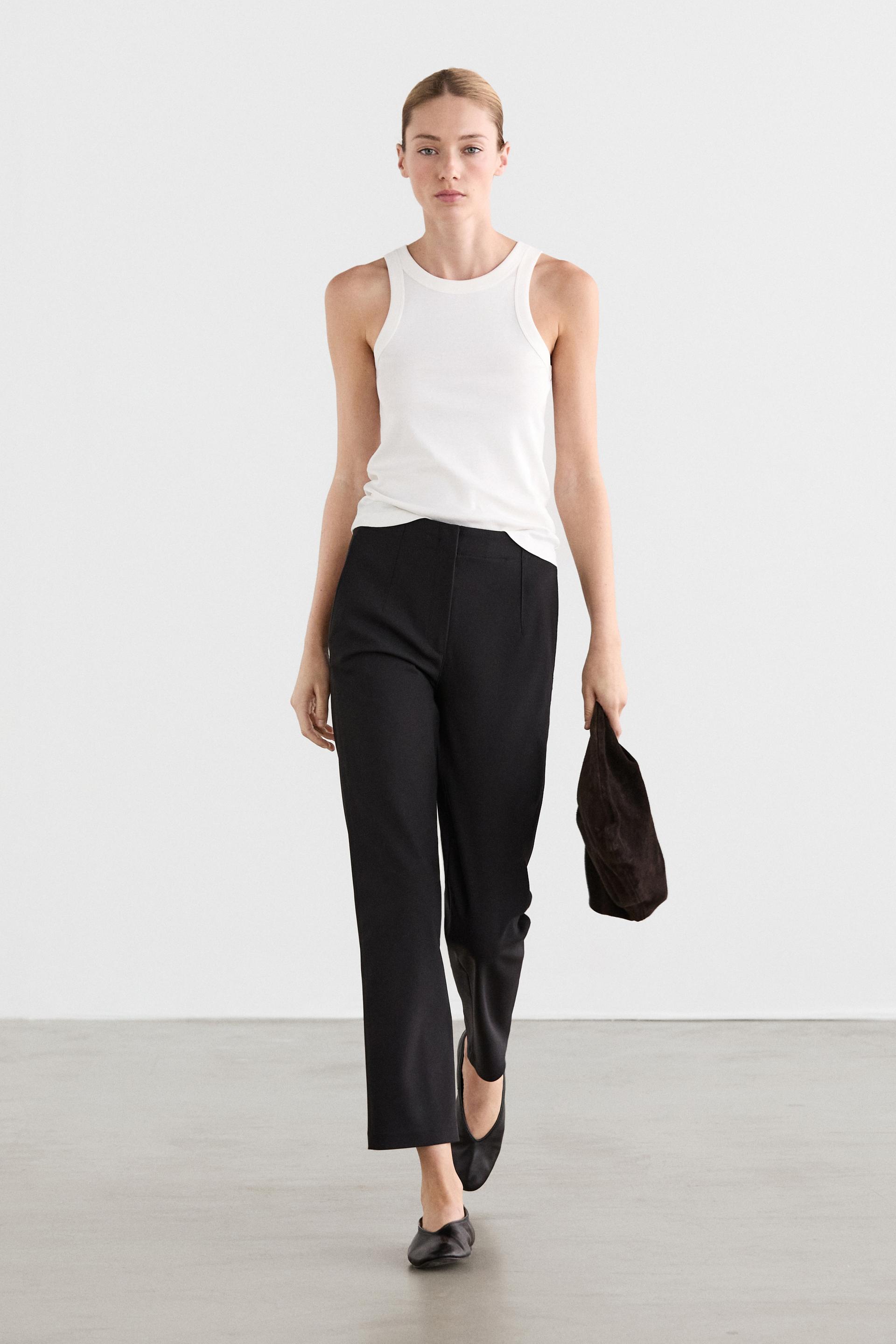 Pantaloni Tecnici In Misto Cotone - Nero - 42 (It 46) - Massimo Dutti - Femminile