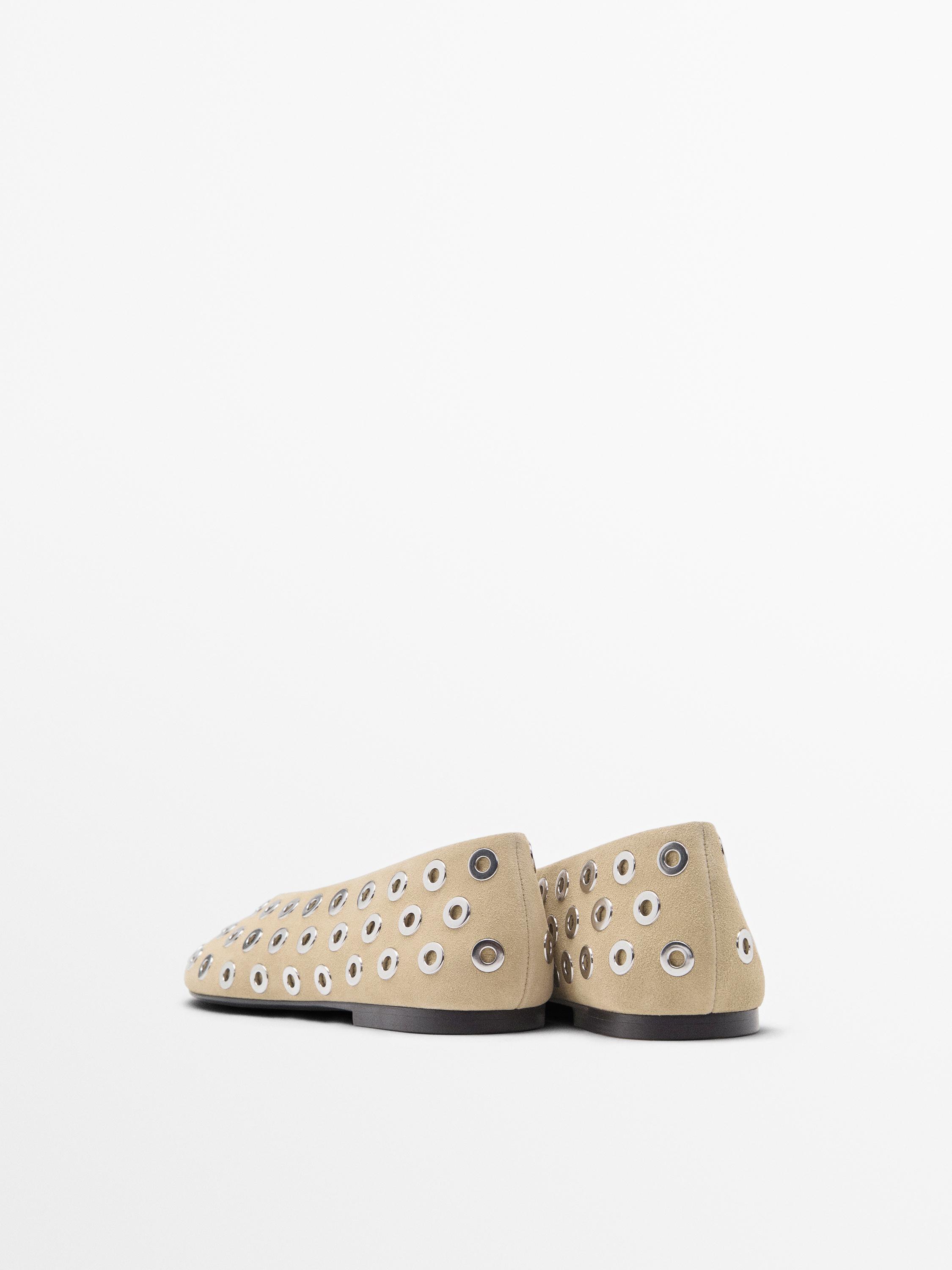 Ballet flats with metallic details