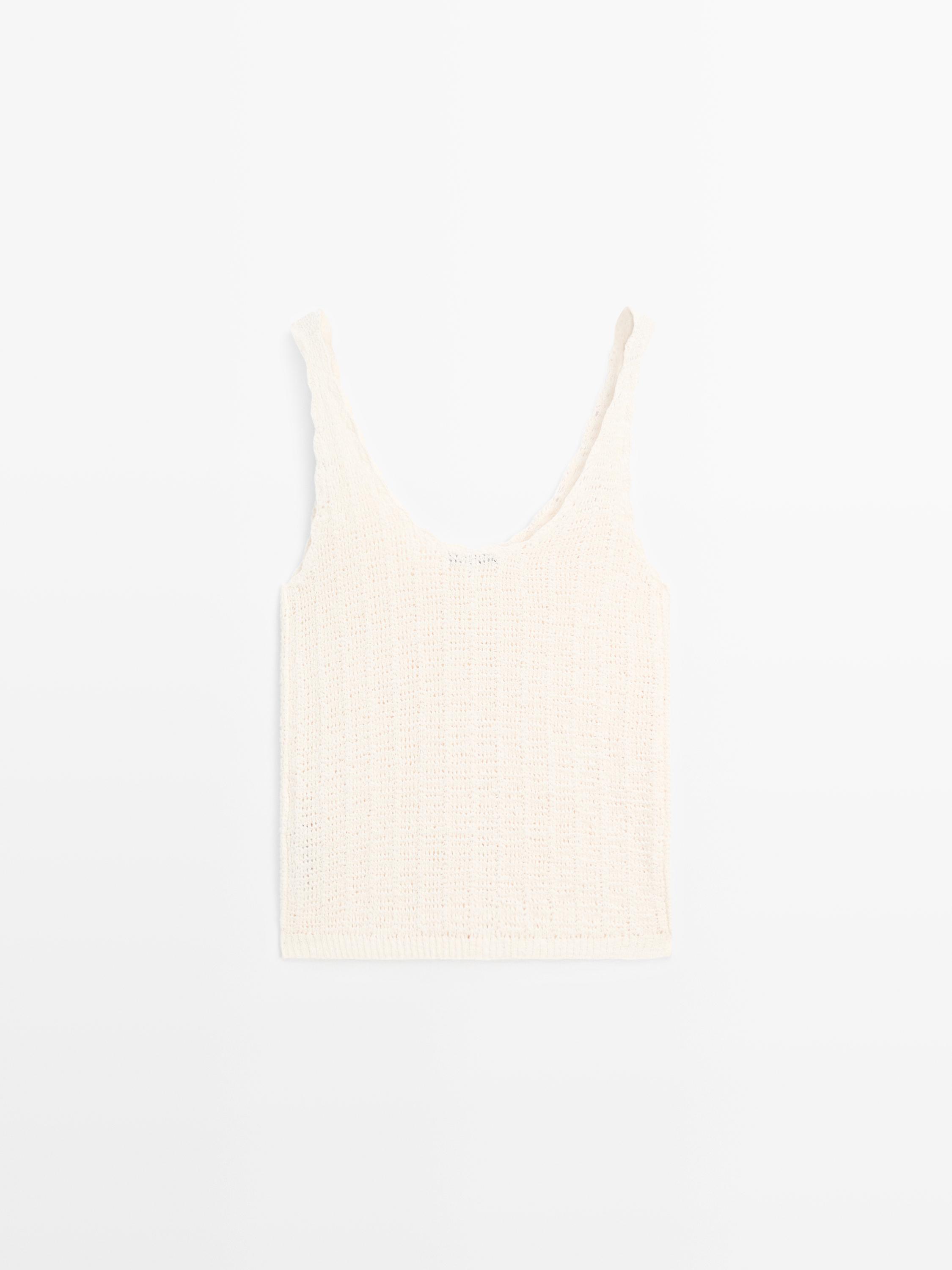 Top crochet detalle botones