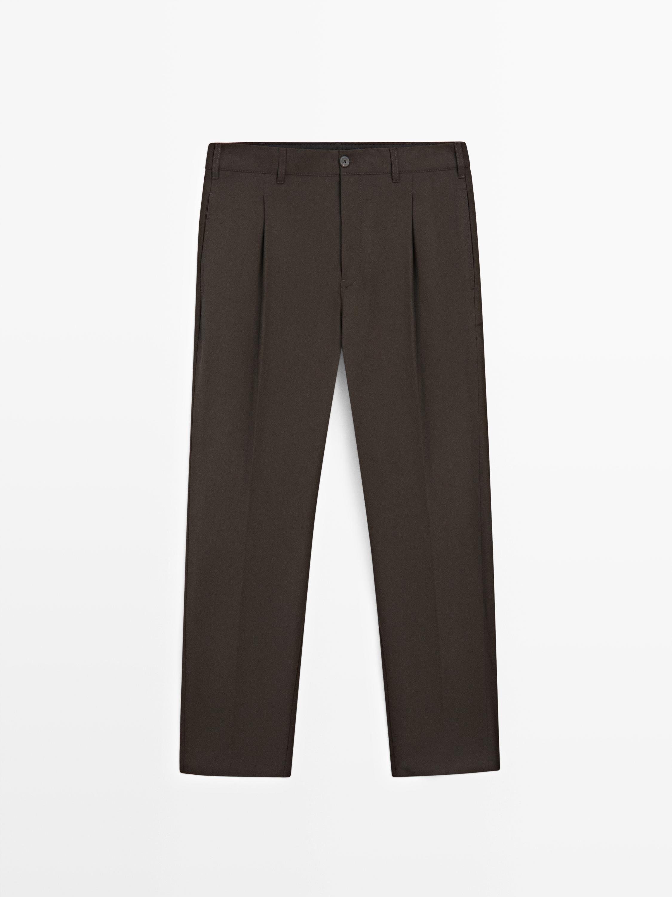 Relax fit broek in een koude wolmix