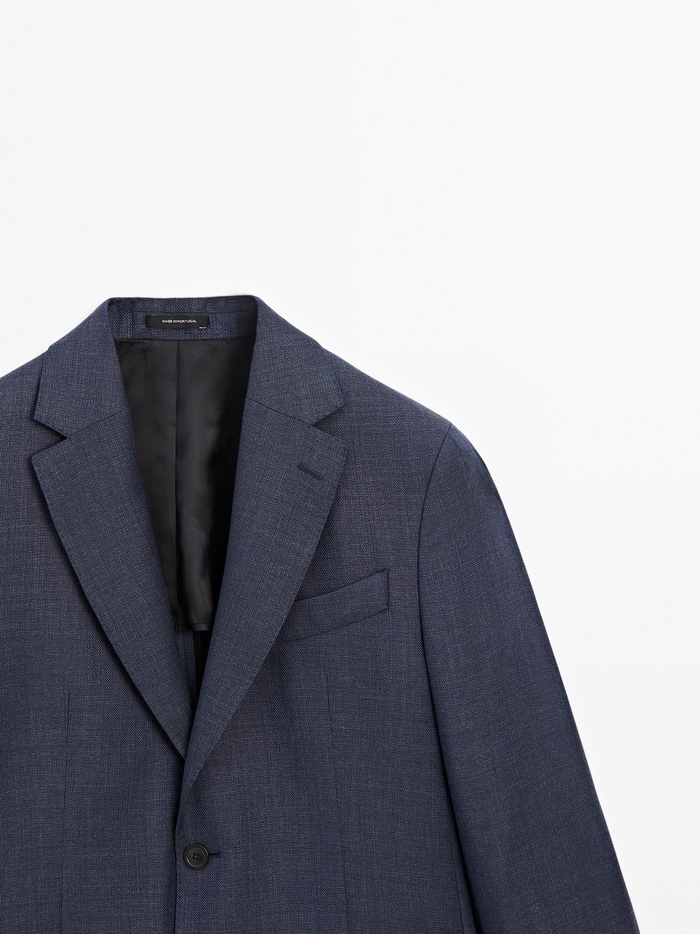 100% wool textured blazer