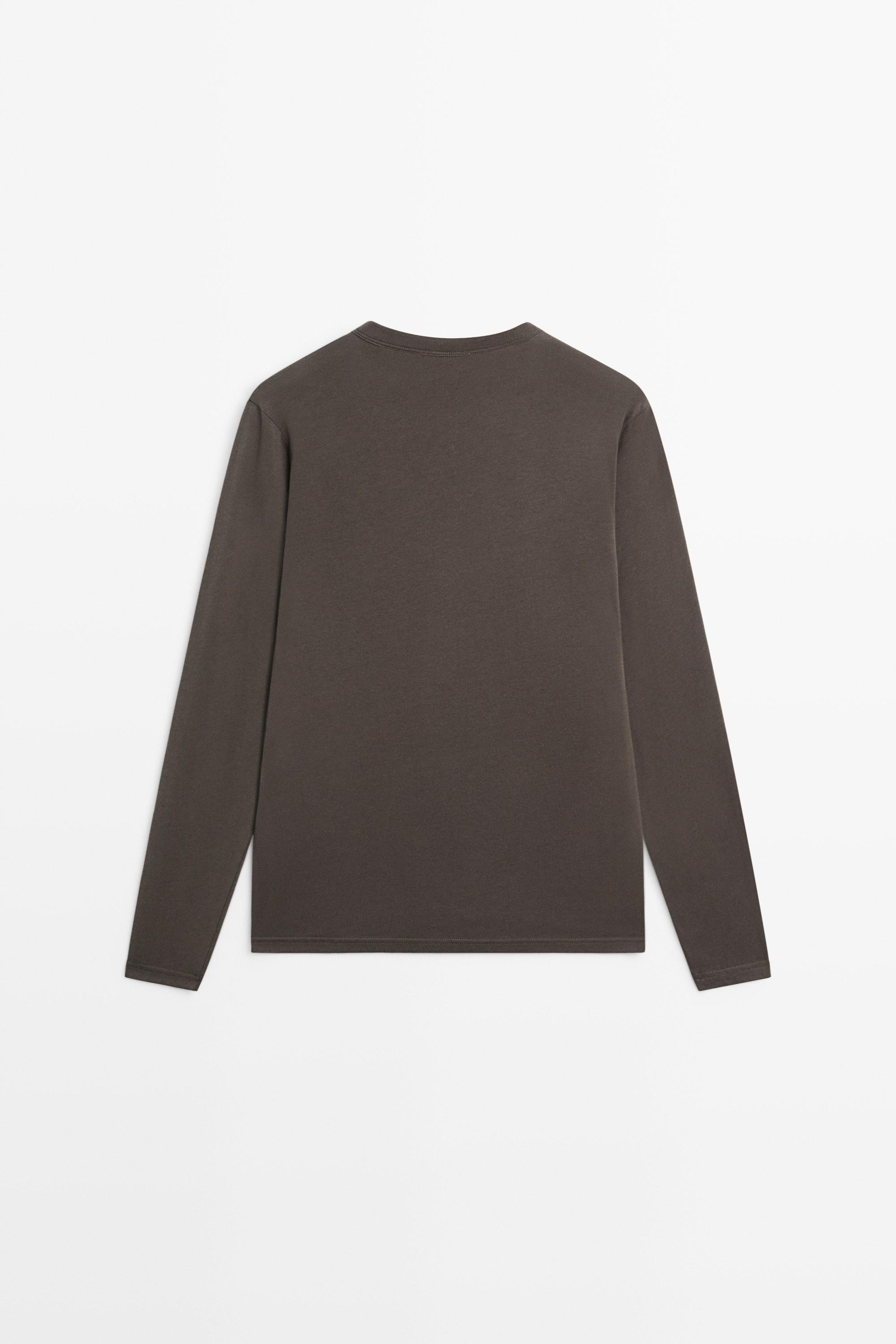 100% cotton long sleeve T-shirt — MINK