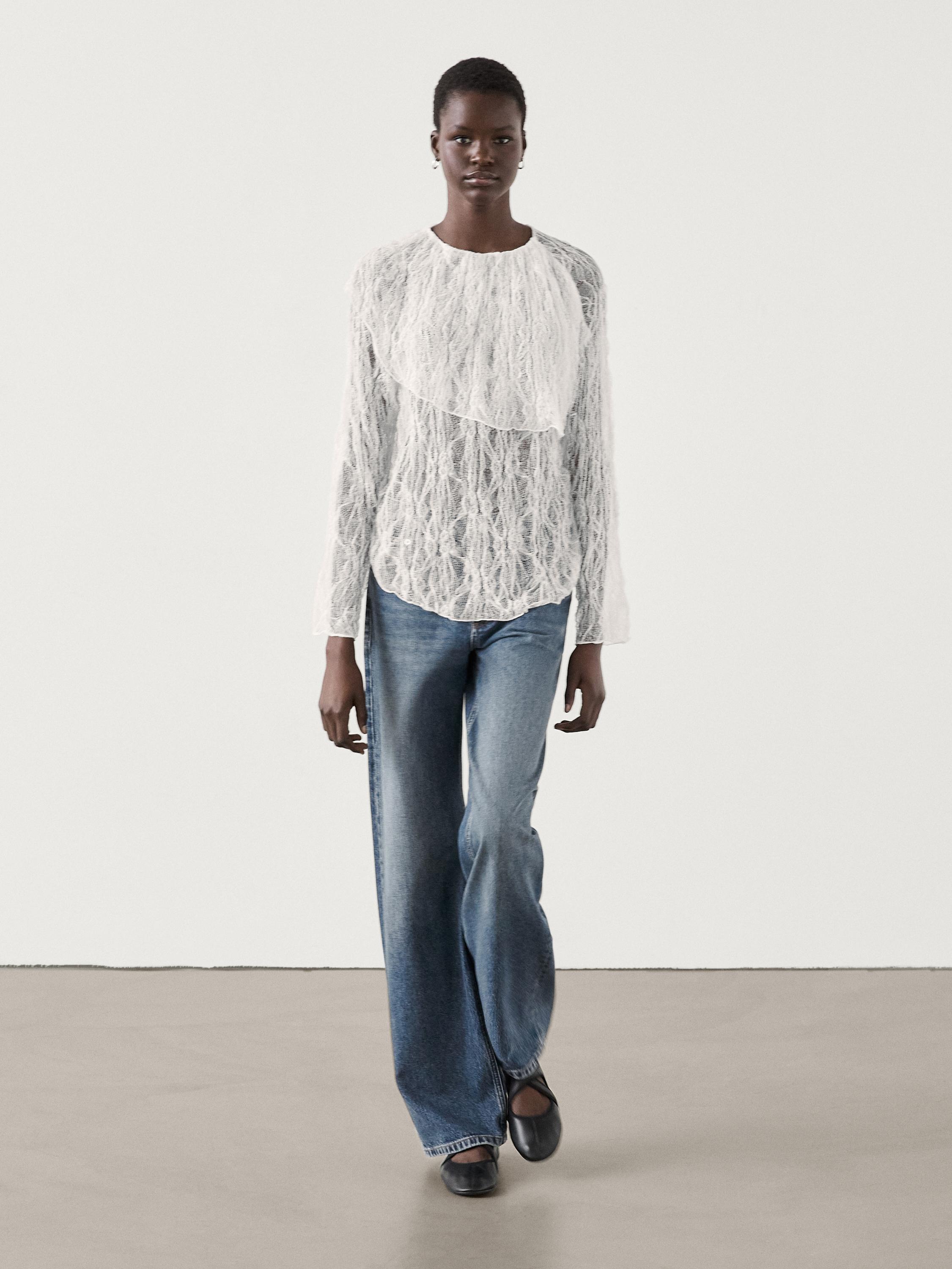 Cutwork lace blouse